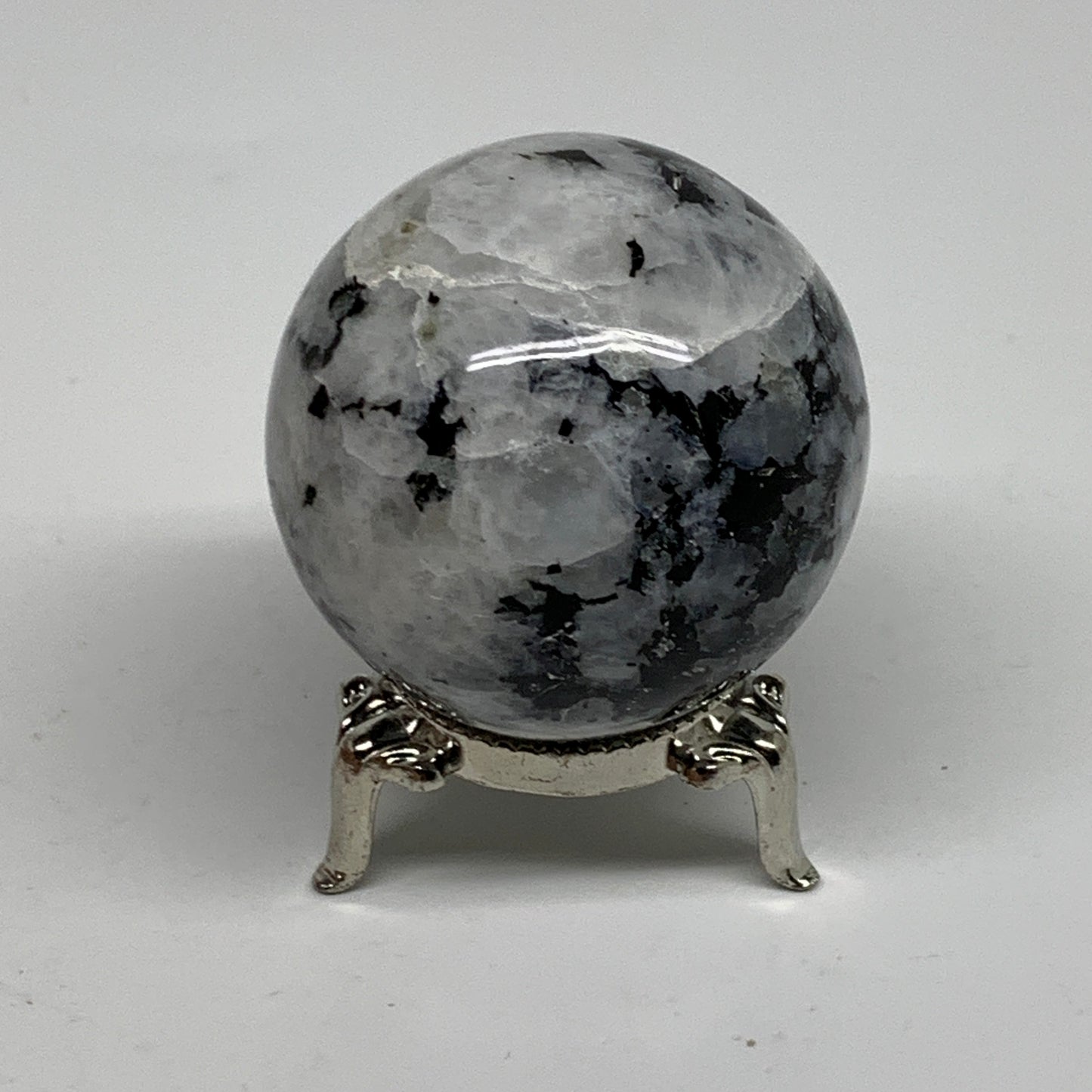 156.4g, 1.9"(48mm), Natural Rainbow Moonstone Sphere Ball Gemstone, B34372