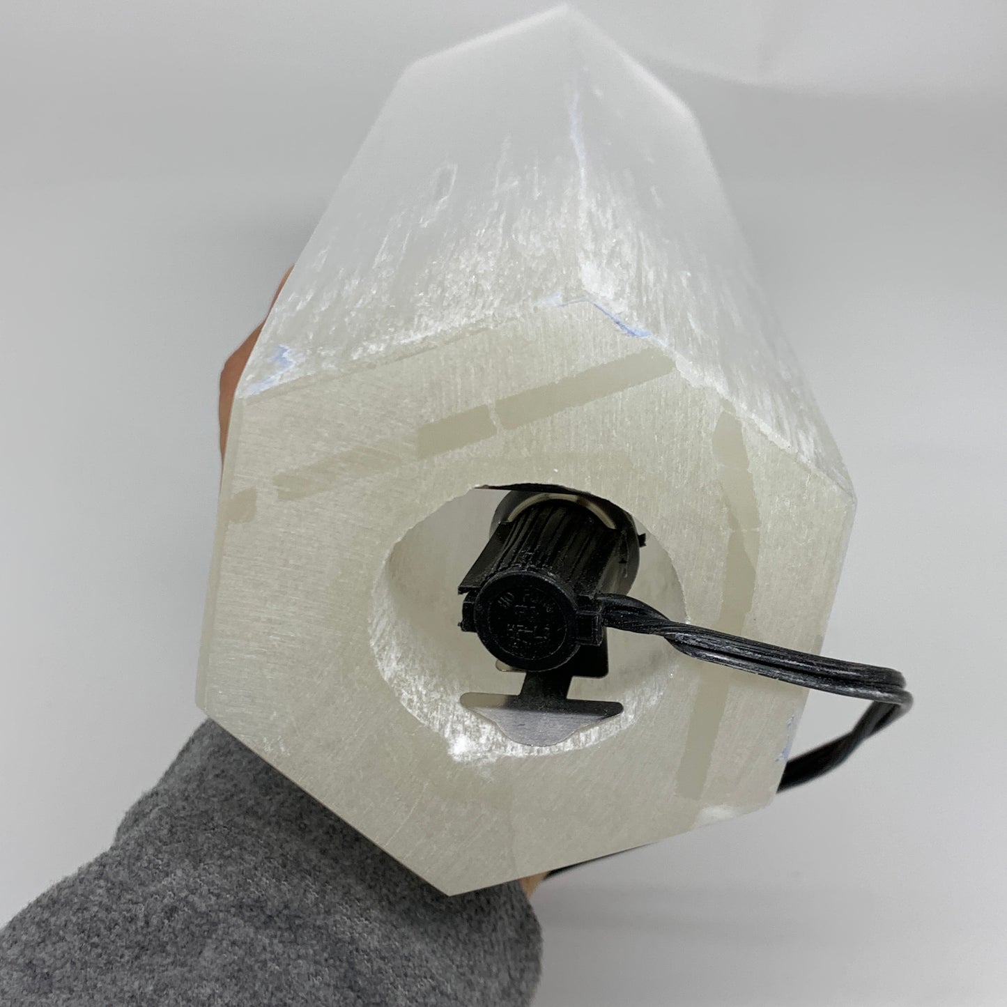 9.3 lbs. 11.75"x3.6", Hexagon Selenite (Satin Spar) Lamp, w/6ft Chord, B35824