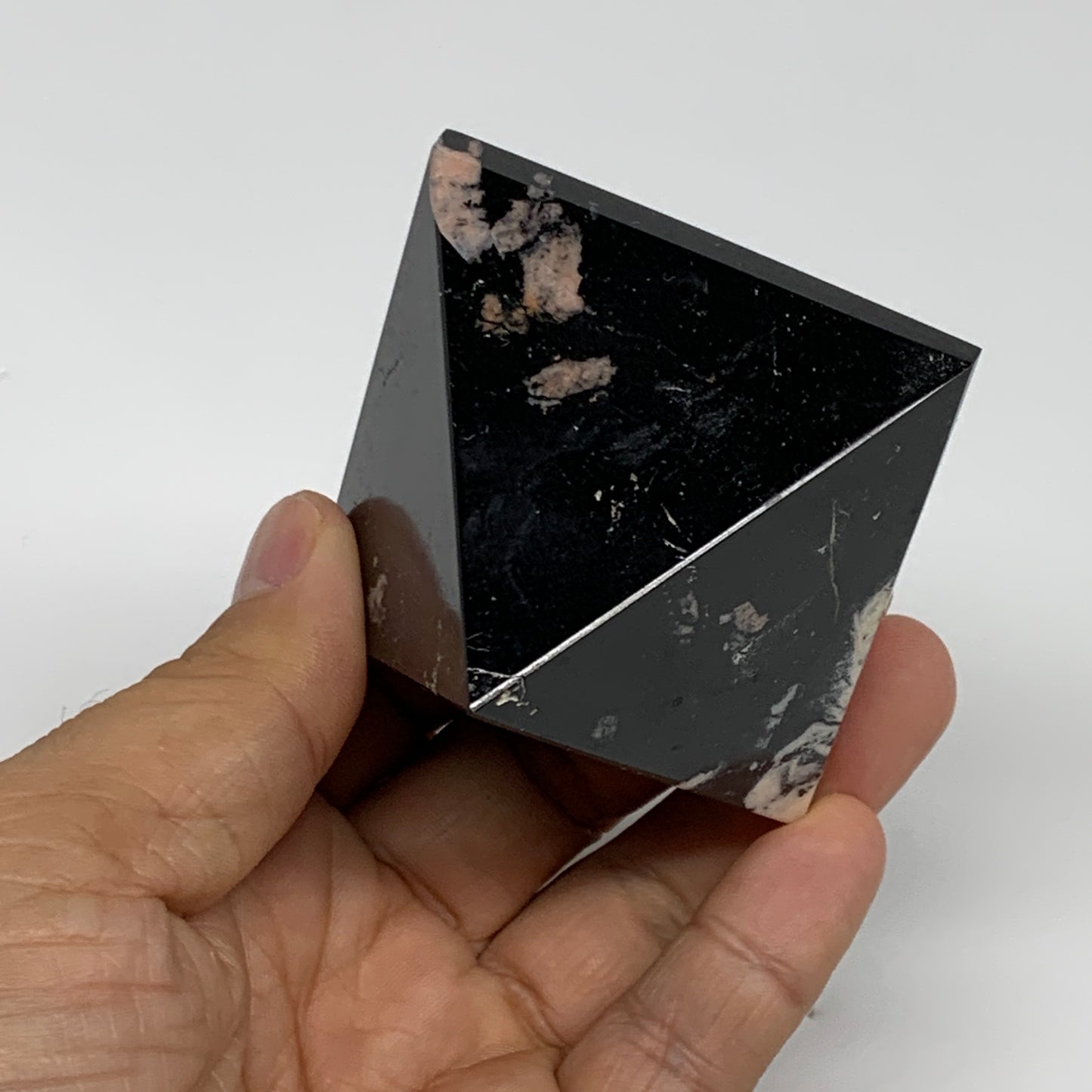 198.4g, 1.9"x2.2"x2.2", Black Tourmaline Pyramid Gemstone,Healing Crystal,B30194