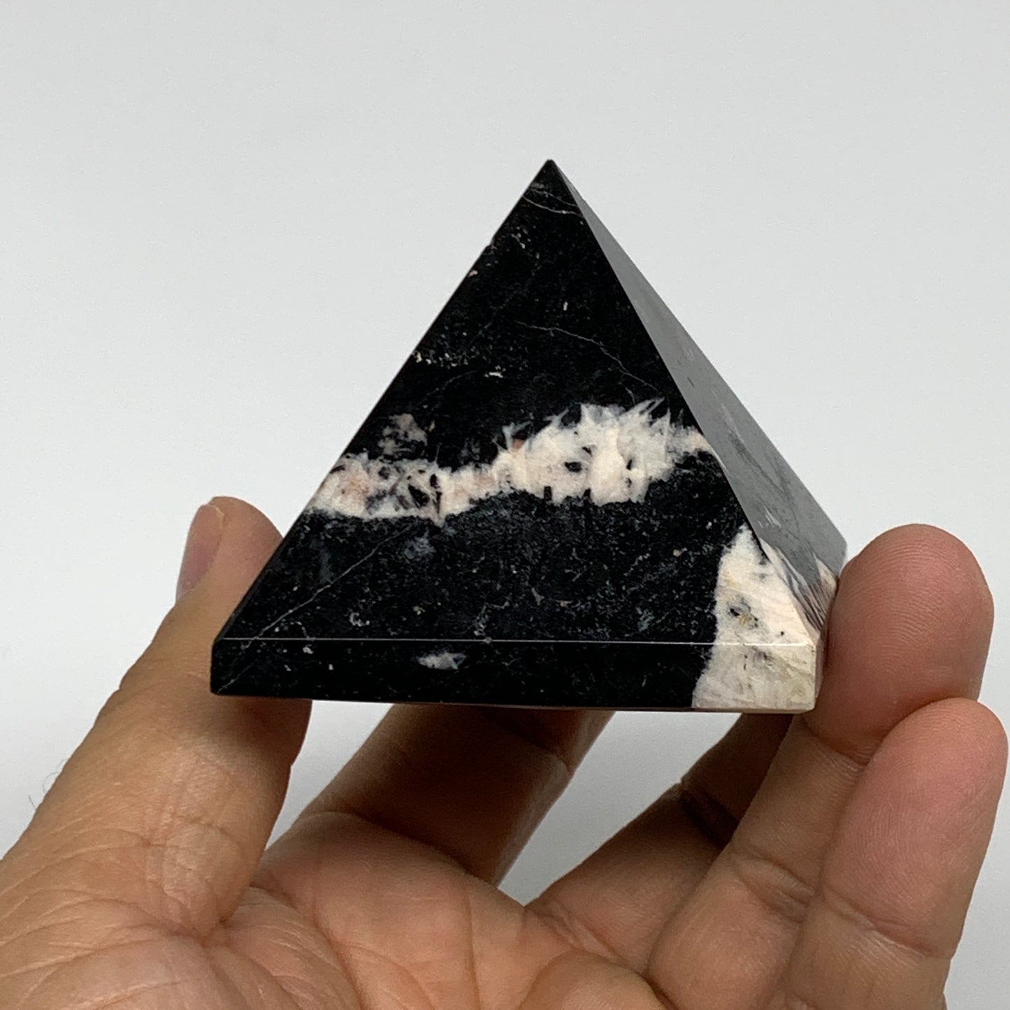 198.4g, 1.9"x2.2"x2.2", Black Tourmaline Pyramid Gemstone,Healing Crystal,B30194