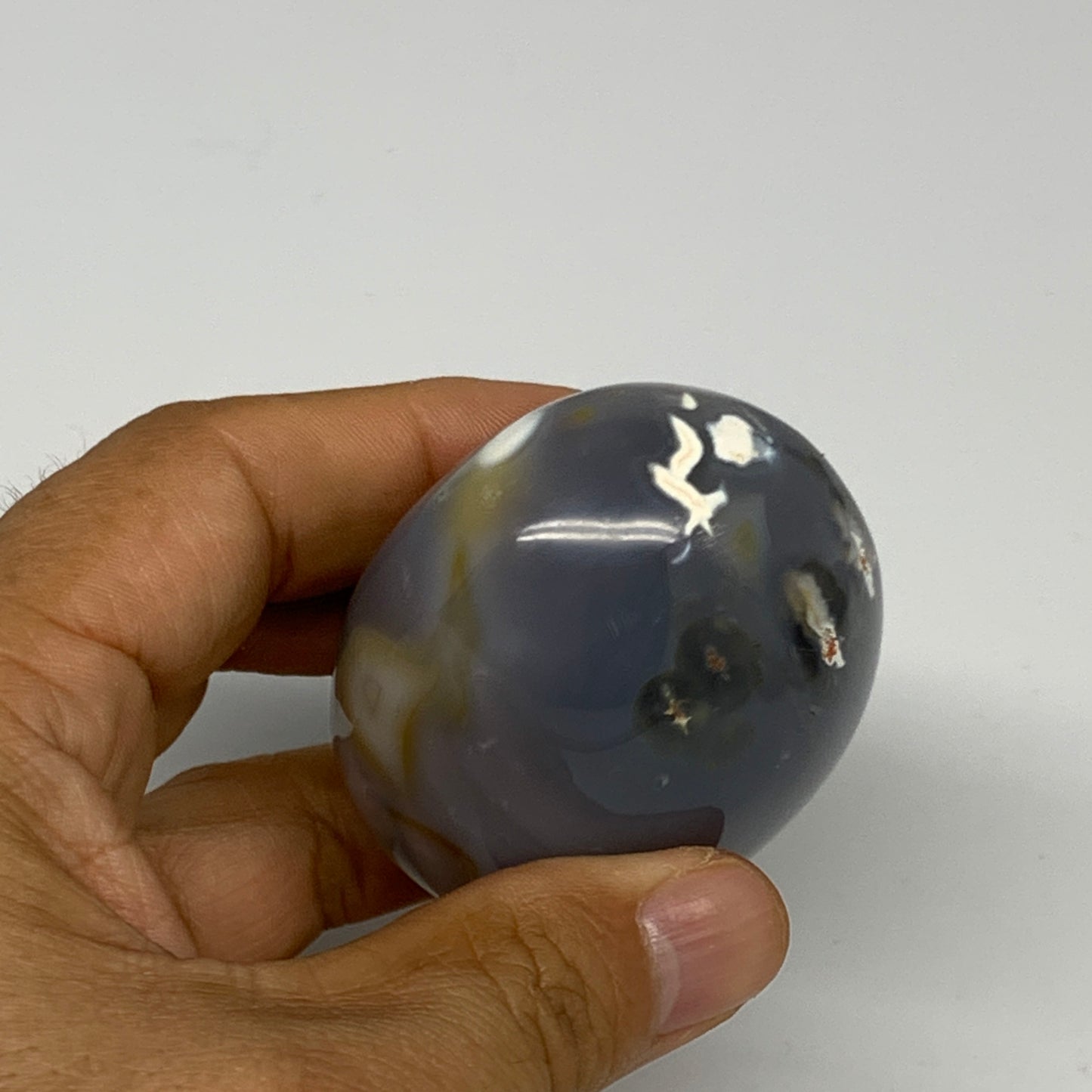 138.6g, 2.4"x2"x1.4" Orca Agate Palm-Stone Reiki Energy Crystal Reiki, B28642