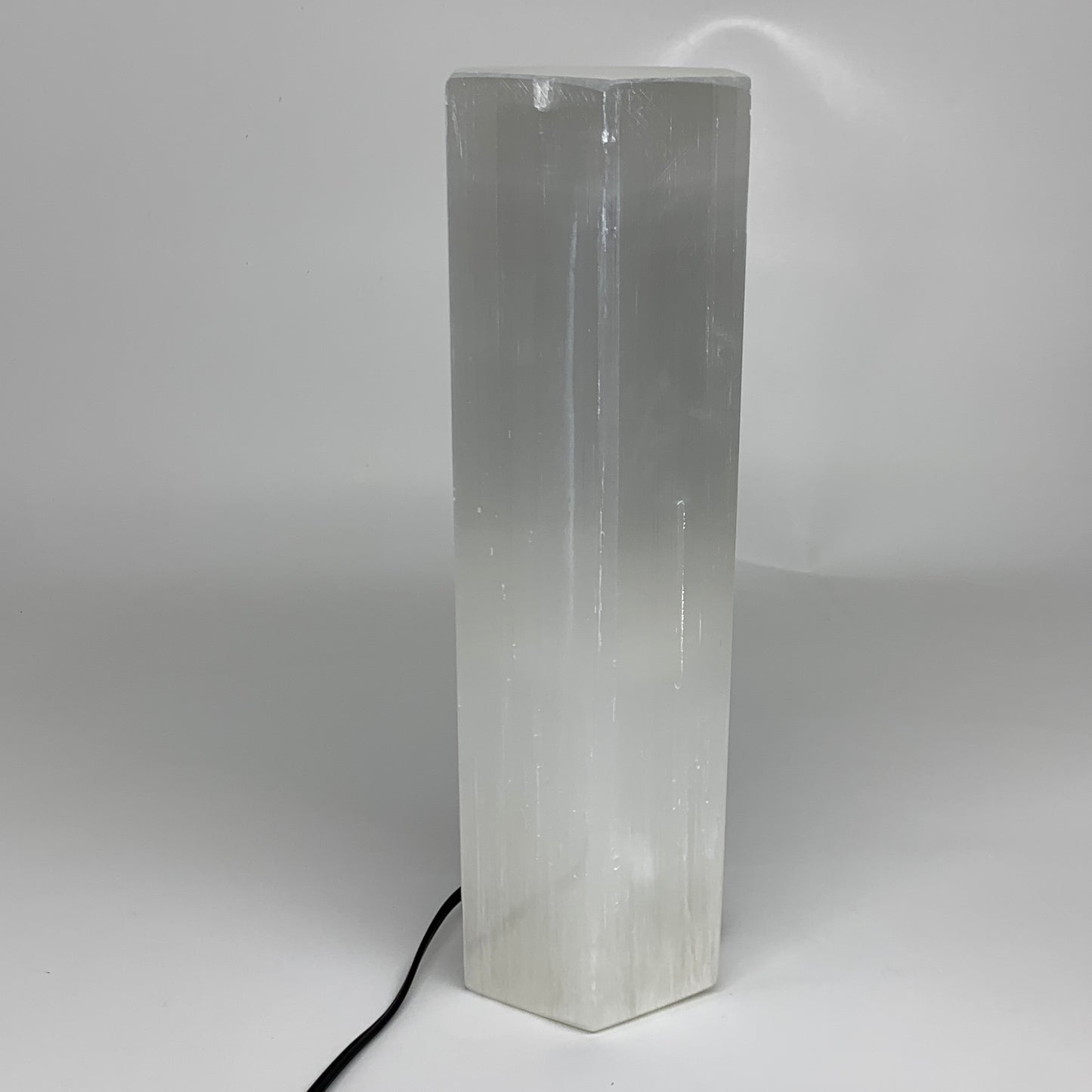 8.9 lbs. 11.75"x3.5", Hexagon Selenite (Satin Spar) Lamp, w/6ft Chord, B35825