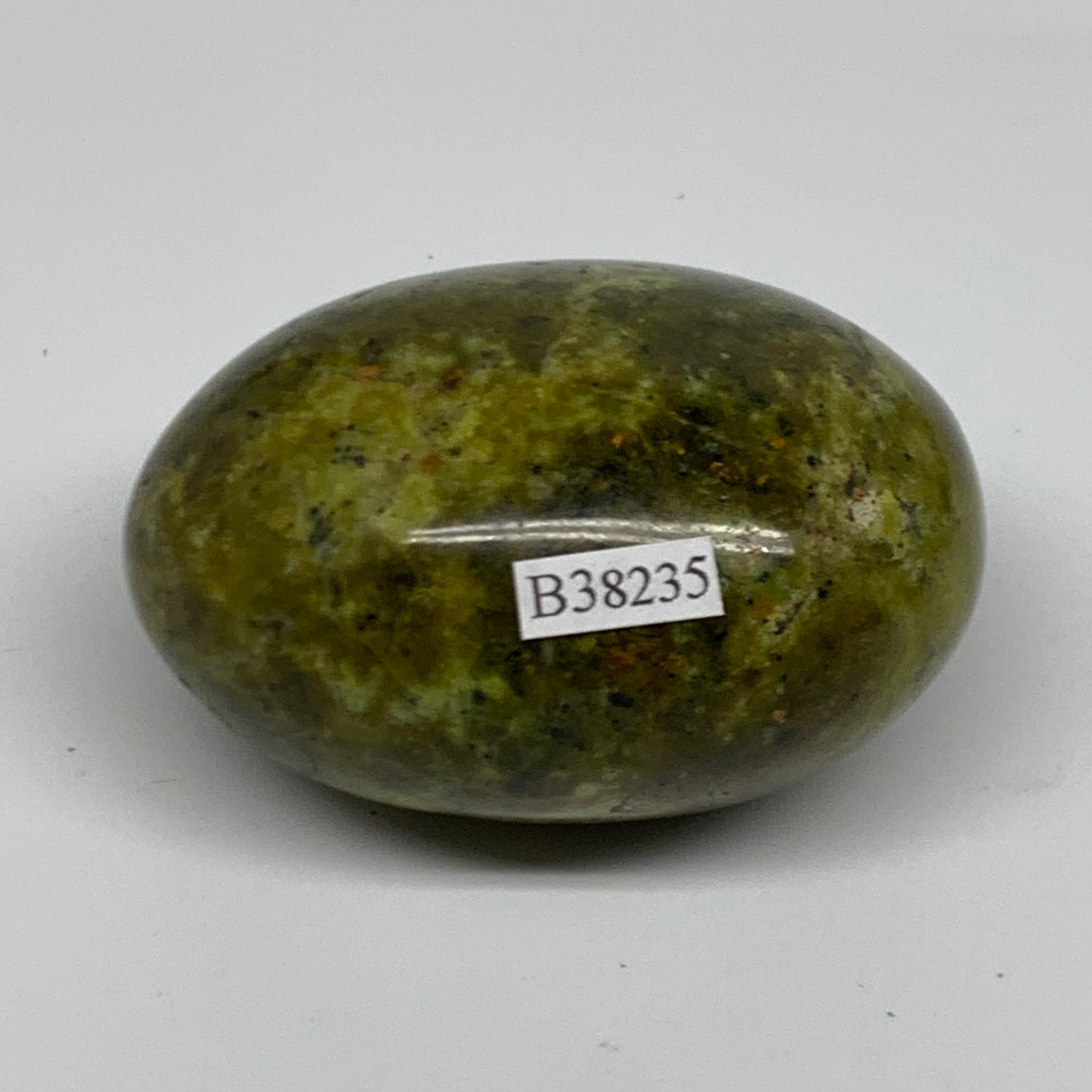 146.5g, 2.6"x1.9"x1.5", Green Opal Crystal PalmStone Polished Reiki, B38235