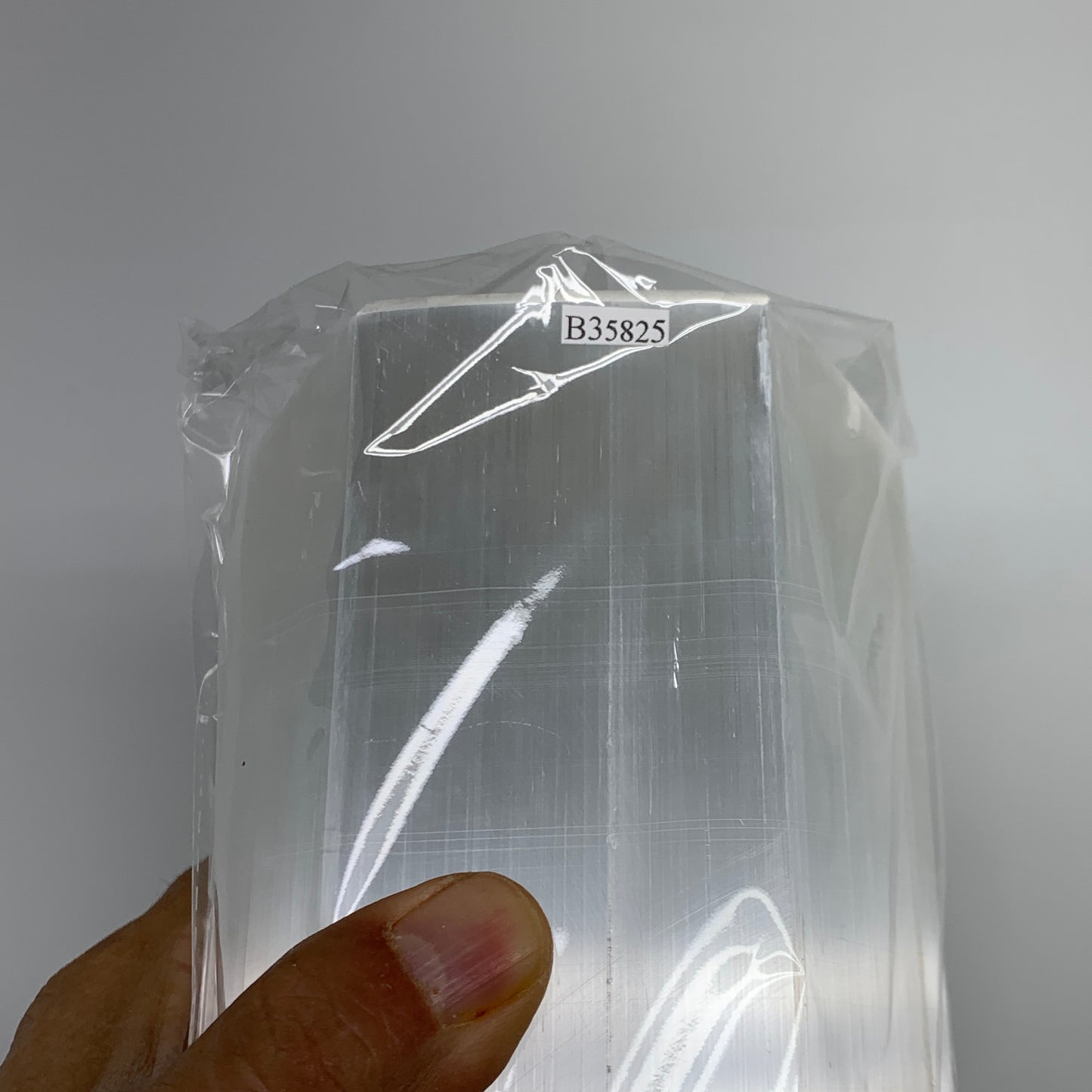 8.9 lbs. 11.75"x3.5", Hexagon Selenite (Satin Spar) Lamp, w/6ft Chord, B35825