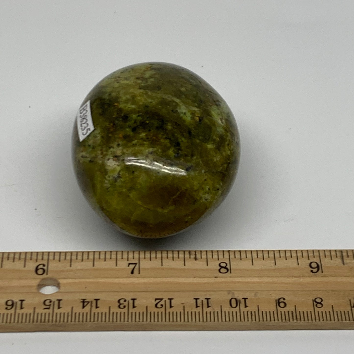 146.5g, 2.6"x1.9"x1.5", Green Opal Crystal PalmStone Polished Reiki, B38235