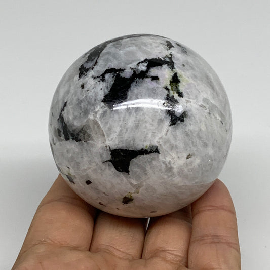 342.3g, 2.4"(61mm), Natural Rainbow Moonstone Sphere Ball Gemstone, B34375
