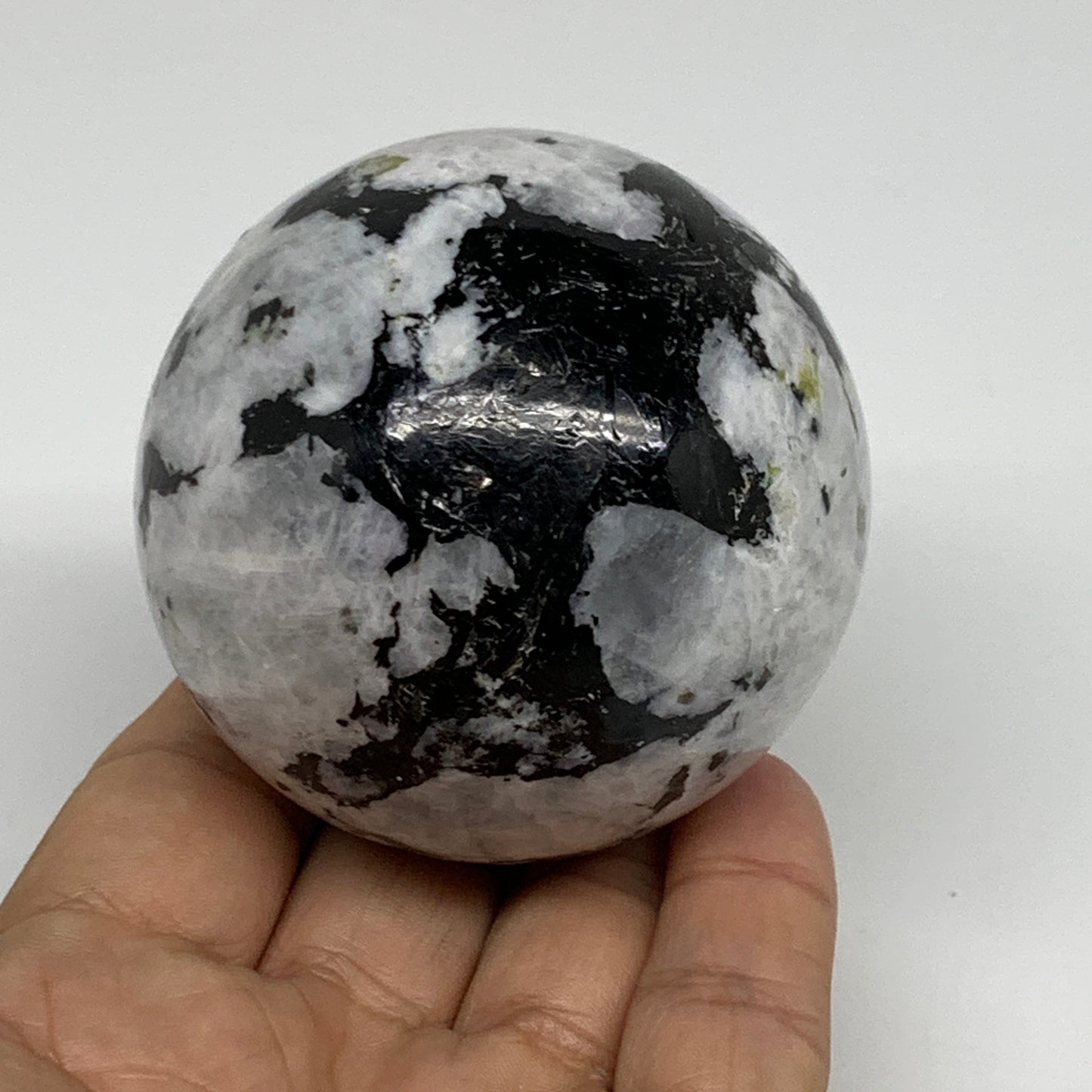 342.3g, 2.4"(61mm), Natural Rainbow Moonstone Sphere Ball Gemstone, B34375