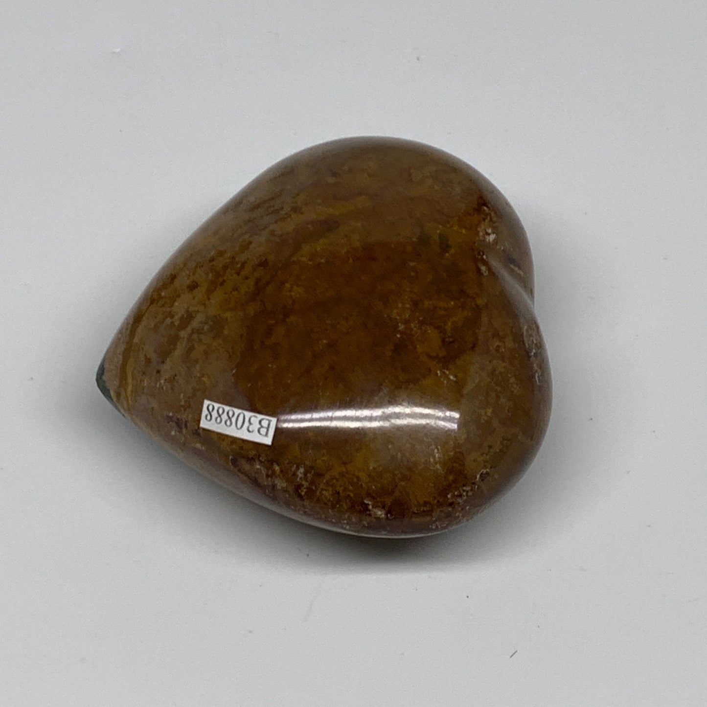 0.63 lbs, 2.9"x3.2"x1.5" Ocean Jasper Heart Polished Healing Crystal, B30888