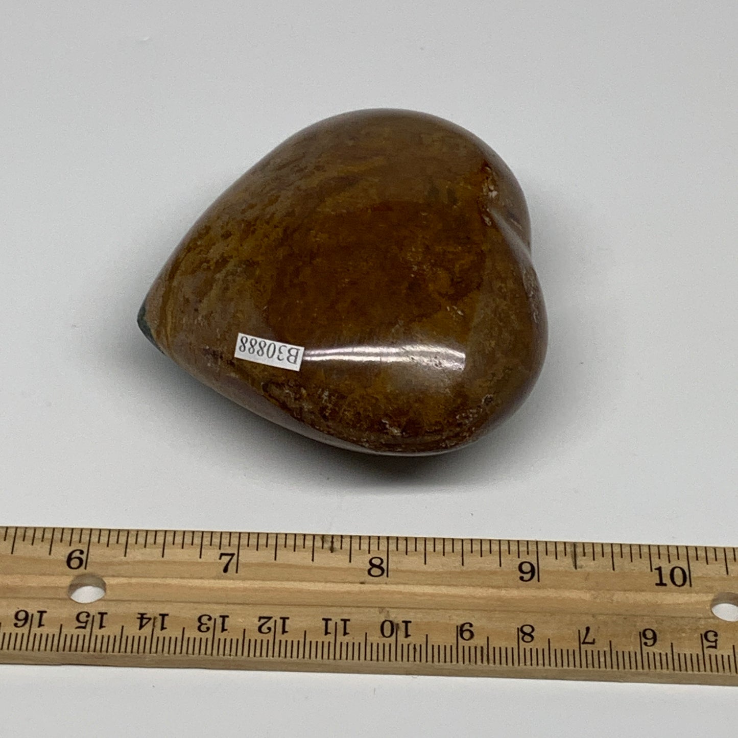 0.63 lbs, 2.9"x3.2"x1.5" Ocean Jasper Heart Polished Healing Crystal, B30888