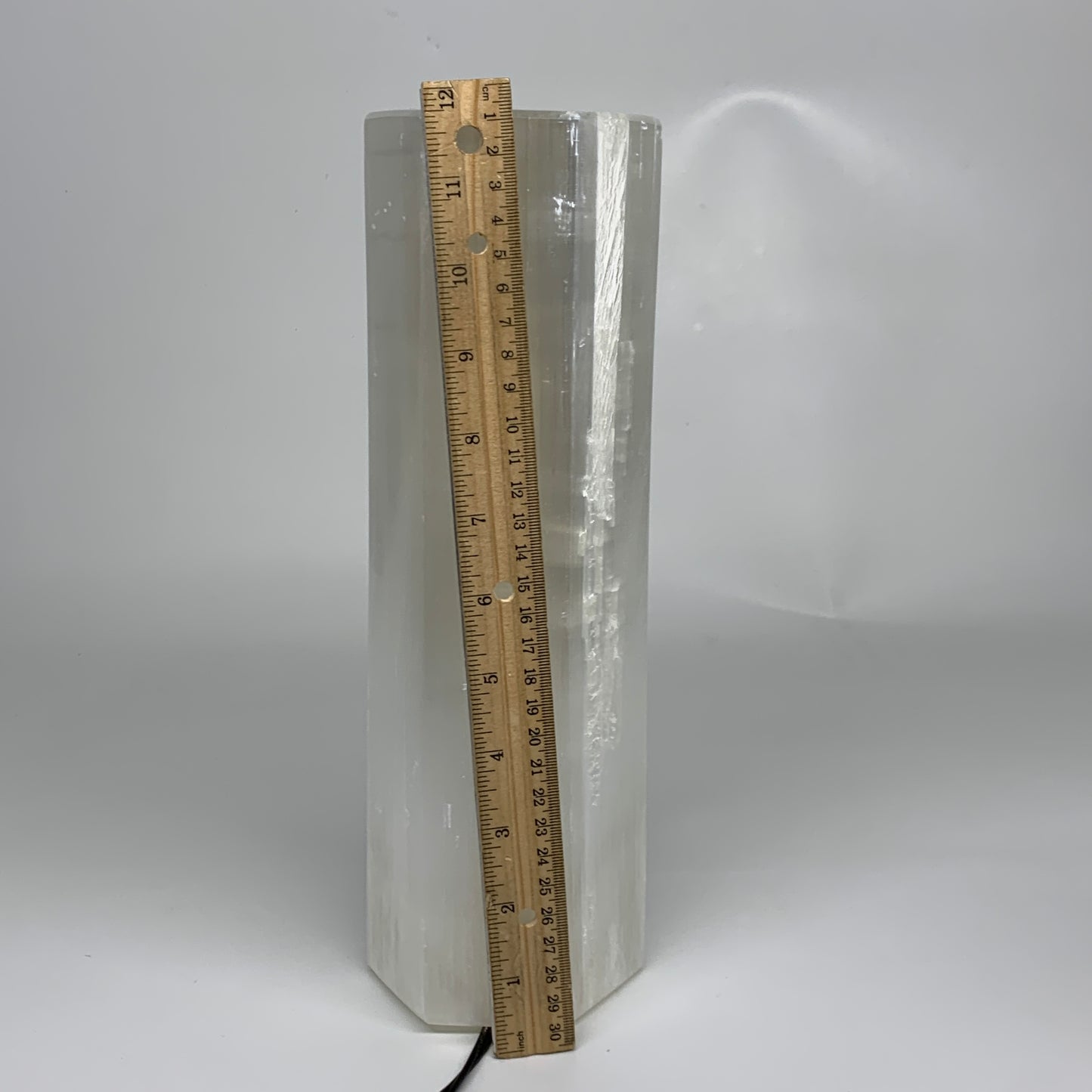 8.4 lbs. 11.75"x3.5", Hexagon Selenite (Satin Spar) Lamp, w/6ft Chord, B35826
