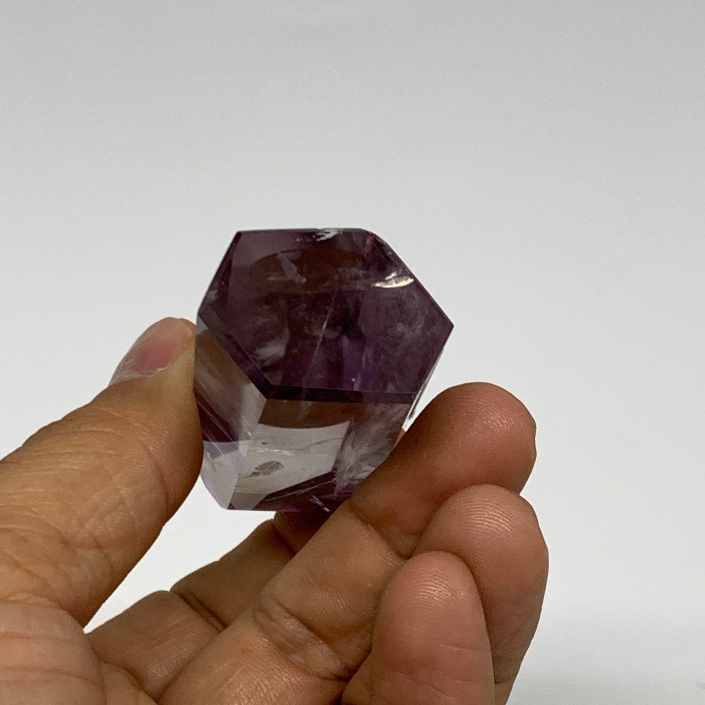 46.8g, 2.2"x1.1"x0.8", Natural Amethyst Tower Point Obelisk @Brazil, B32354