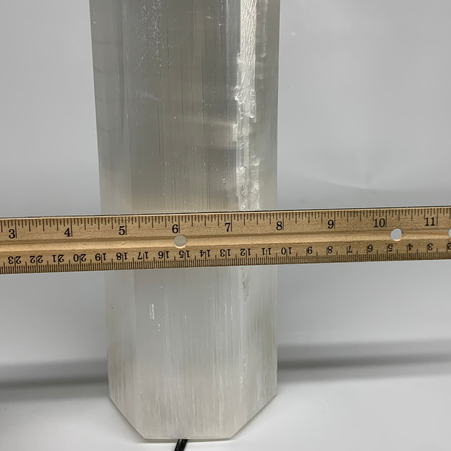 8.4 lbs. 11.75"x3.5", Hexagon Selenite (Satin Spar) Lamp, w/6ft Chord, B35826