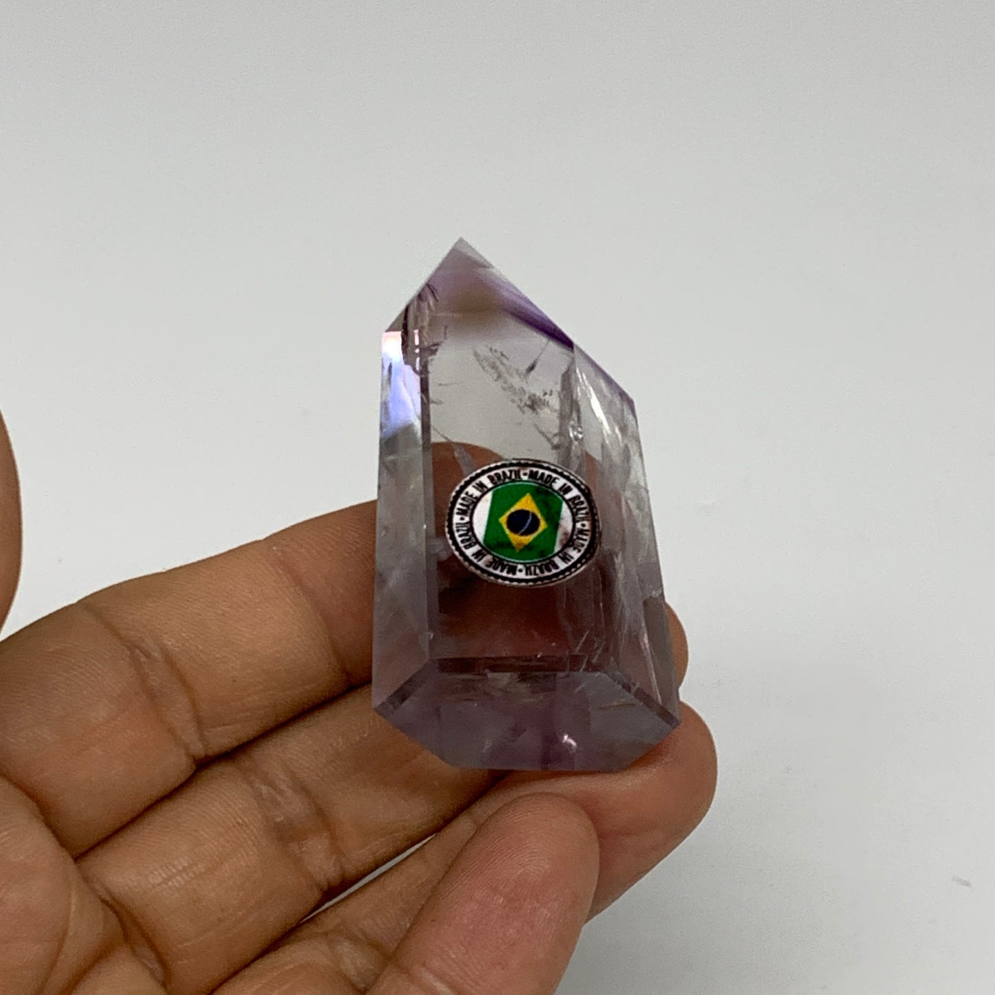 46.8g, 2.2"x1.1"x0.8", Natural Amethyst Tower Point Obelisk @Brazil, B32354