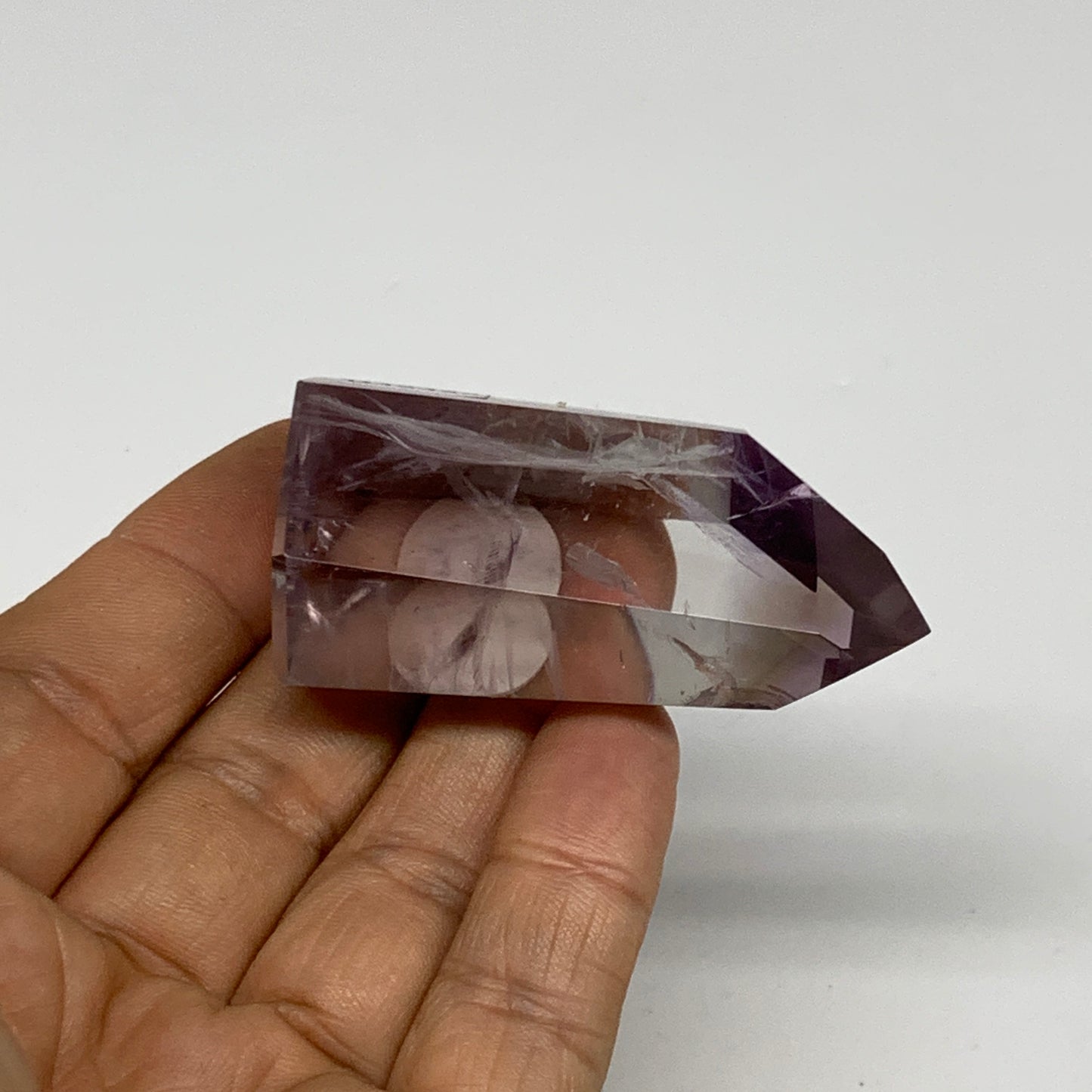 46.8g, 2.2"x1.1"x0.8", Natural Amethyst Tower Point Obelisk @Brazil, B32354