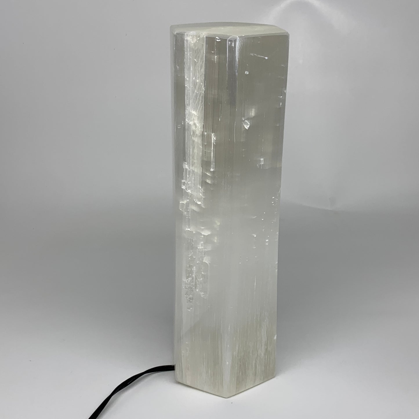 8.4 lbs. 11.75"x3.5", Hexagon Selenite (Satin Spar) Lamp, w/6ft Chord, B35826