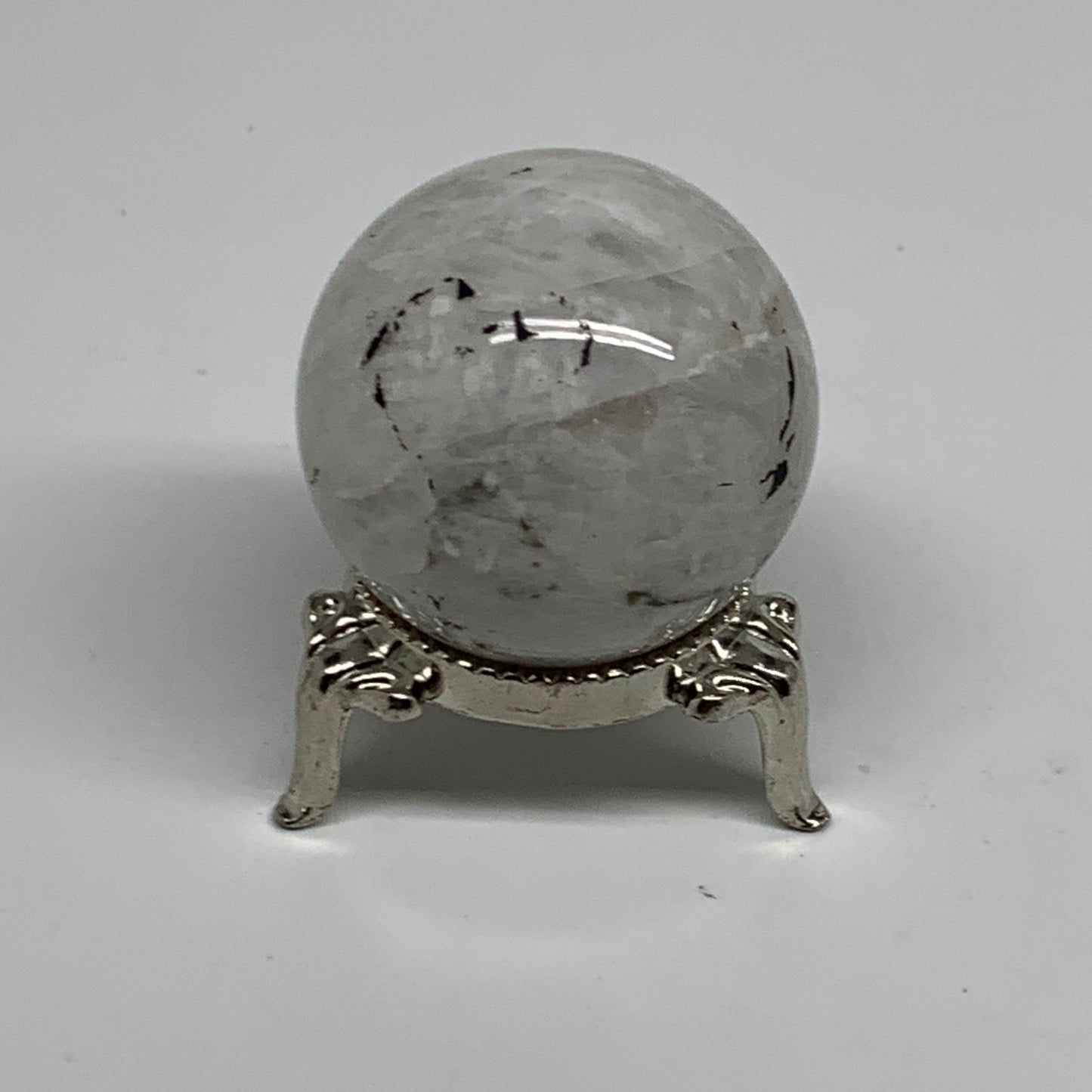 72.7g, 1.5"(38mm), Natural Rainbow Moonstone Sphere Ball Gemstone, B35162