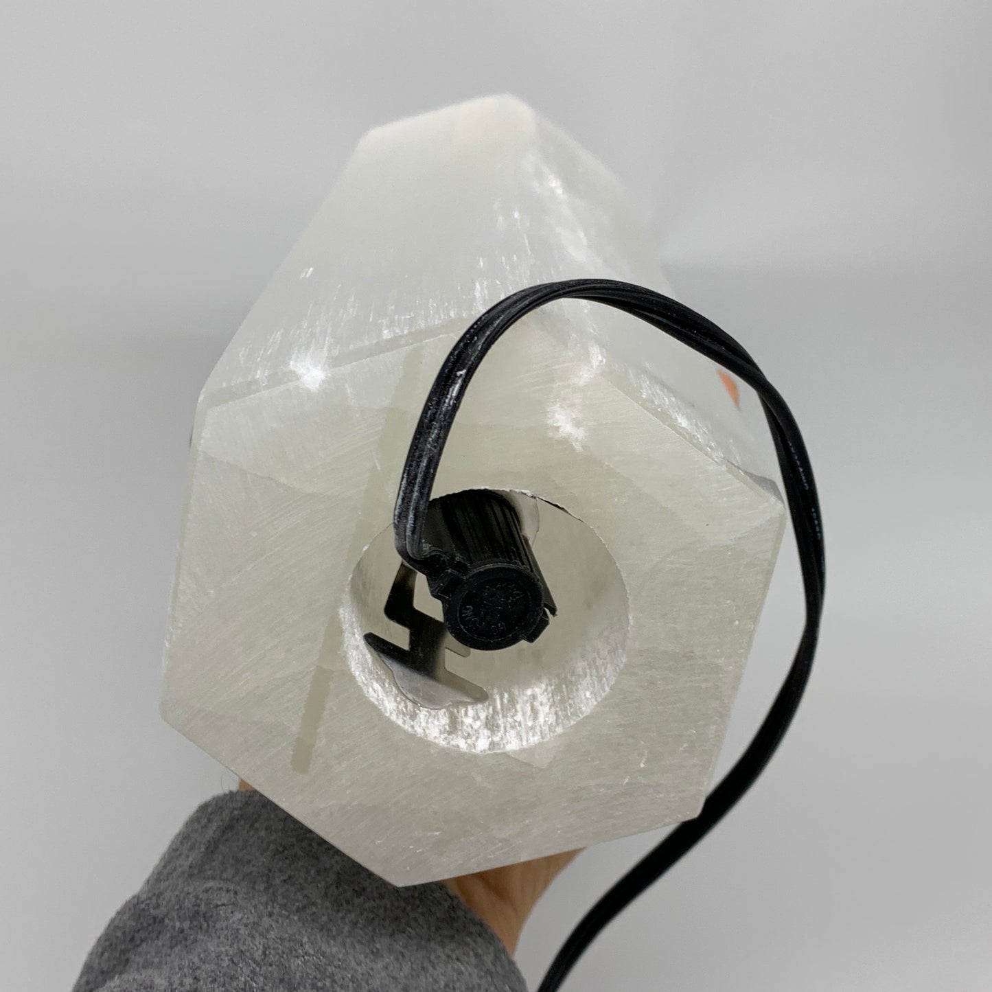 8.4 lbs. 11.75"x3.5", Hexagon Selenite (Satin Spar) Lamp, w/6ft Chord, B35826