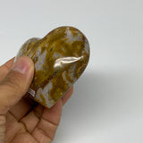 0.37 lbs, 2.5"x2.8"x1.3" Ocean Jasper Heart Polished Healing Crystal, B30887