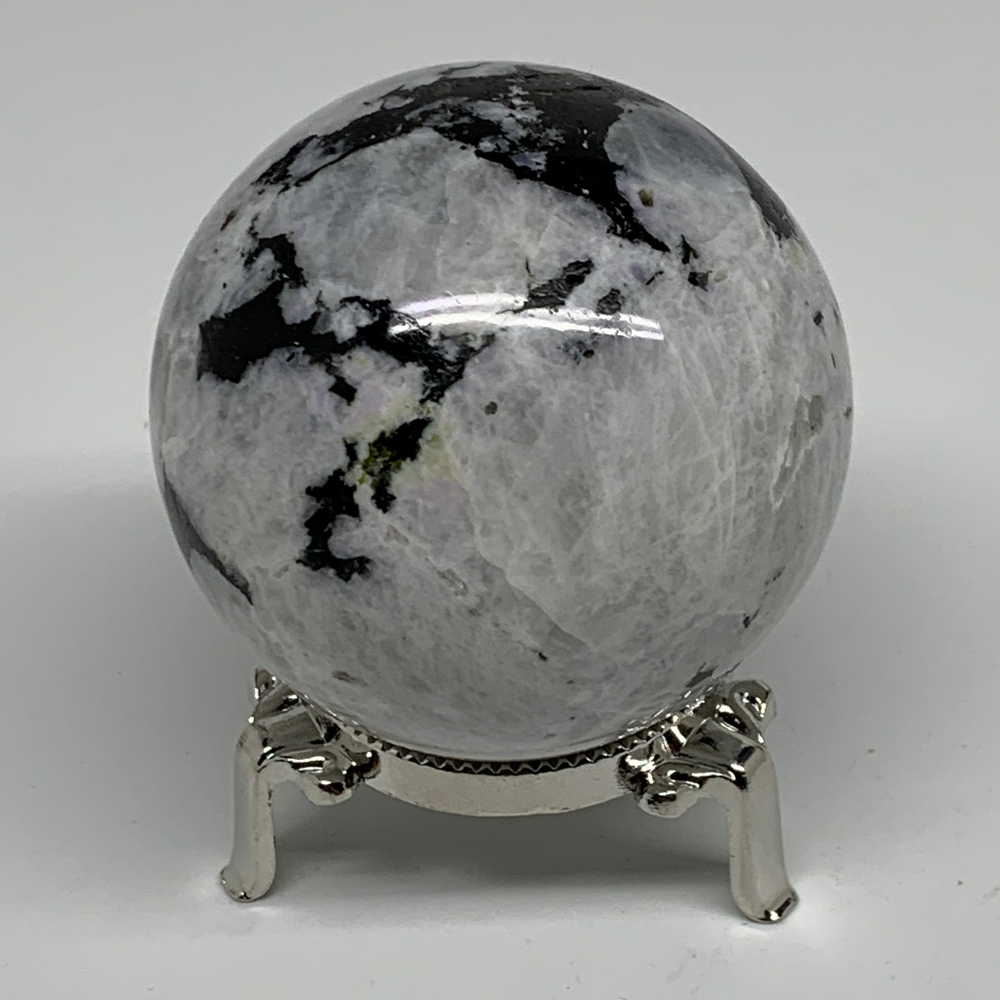 342.3g, 2.4"(61mm), Natural Rainbow Moonstone Sphere Ball Gemstone, B34375