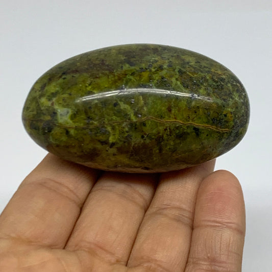 97.7g, 2.6"x1.5"x1.3", Green Opal Crystal PalmStone Polished Reiki, B38237