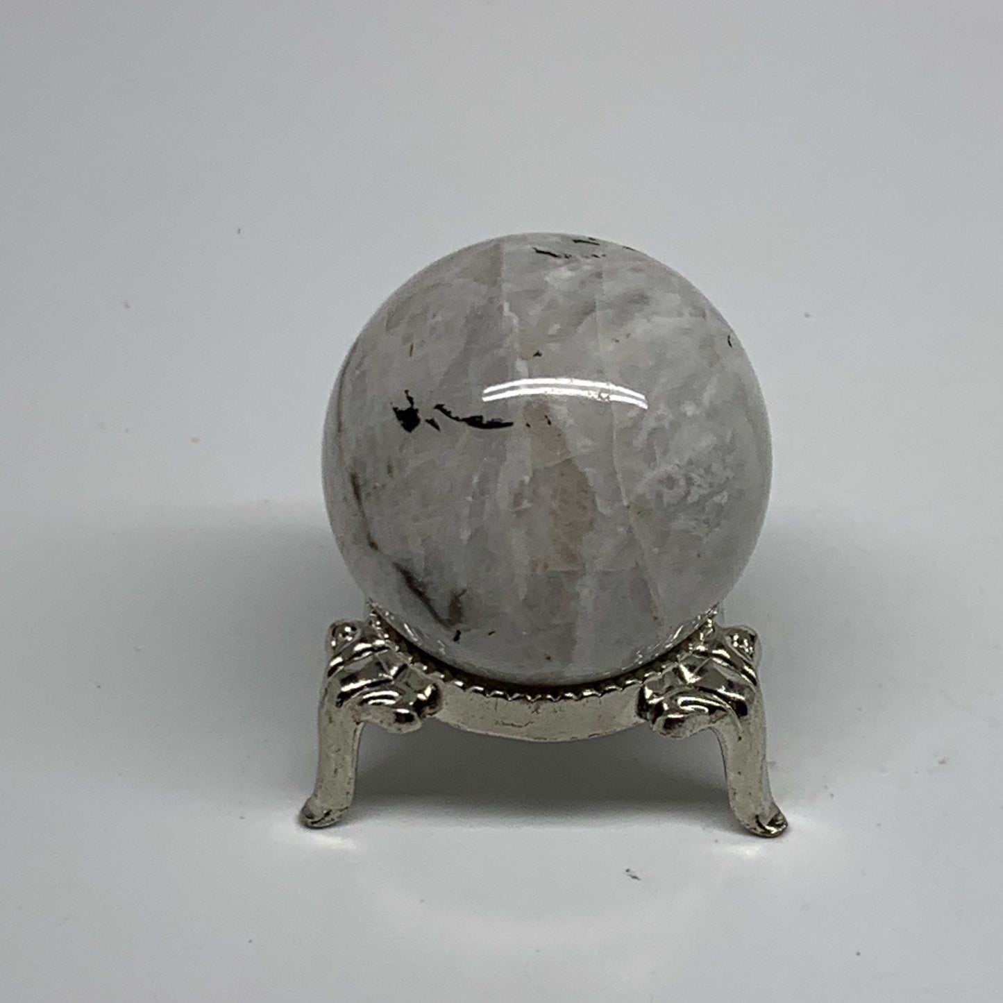 72.7g, 1.5"(38mm), Natural Rainbow Moonstone Sphere Ball Gemstone, B35162