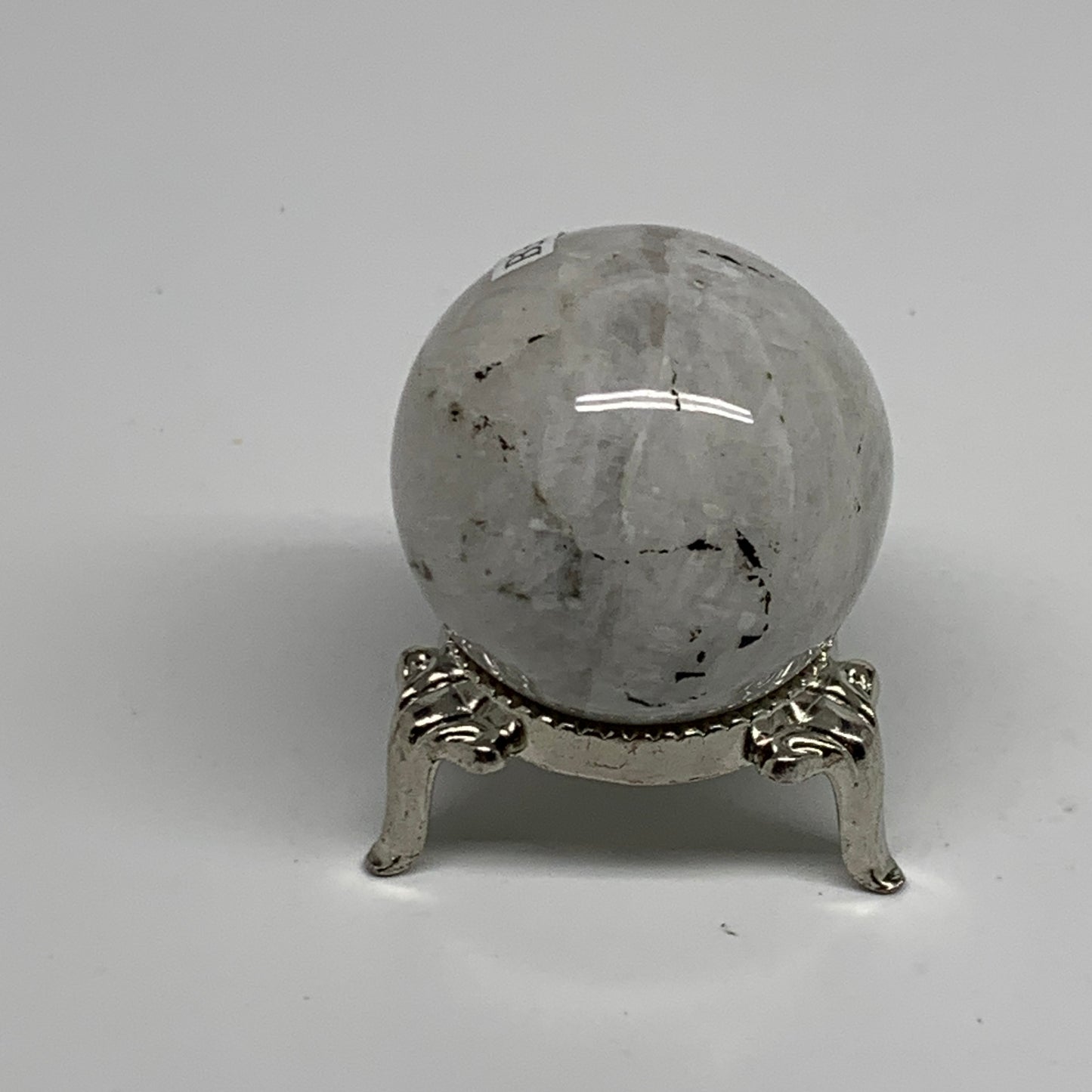 72.7g, 1.5"(38mm), Natural Rainbow Moonstone Sphere Ball Gemstone, B35162