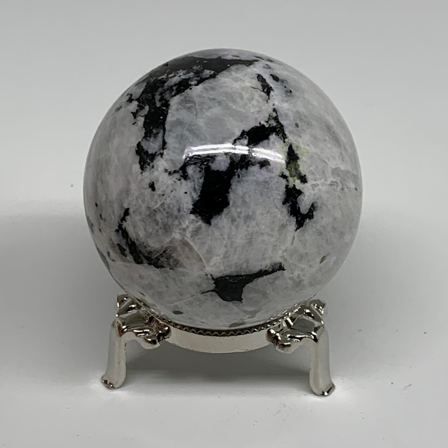 342.3g, 2.4"(61mm), Natural Rainbow Moonstone Sphere Ball Gemstone, B34375