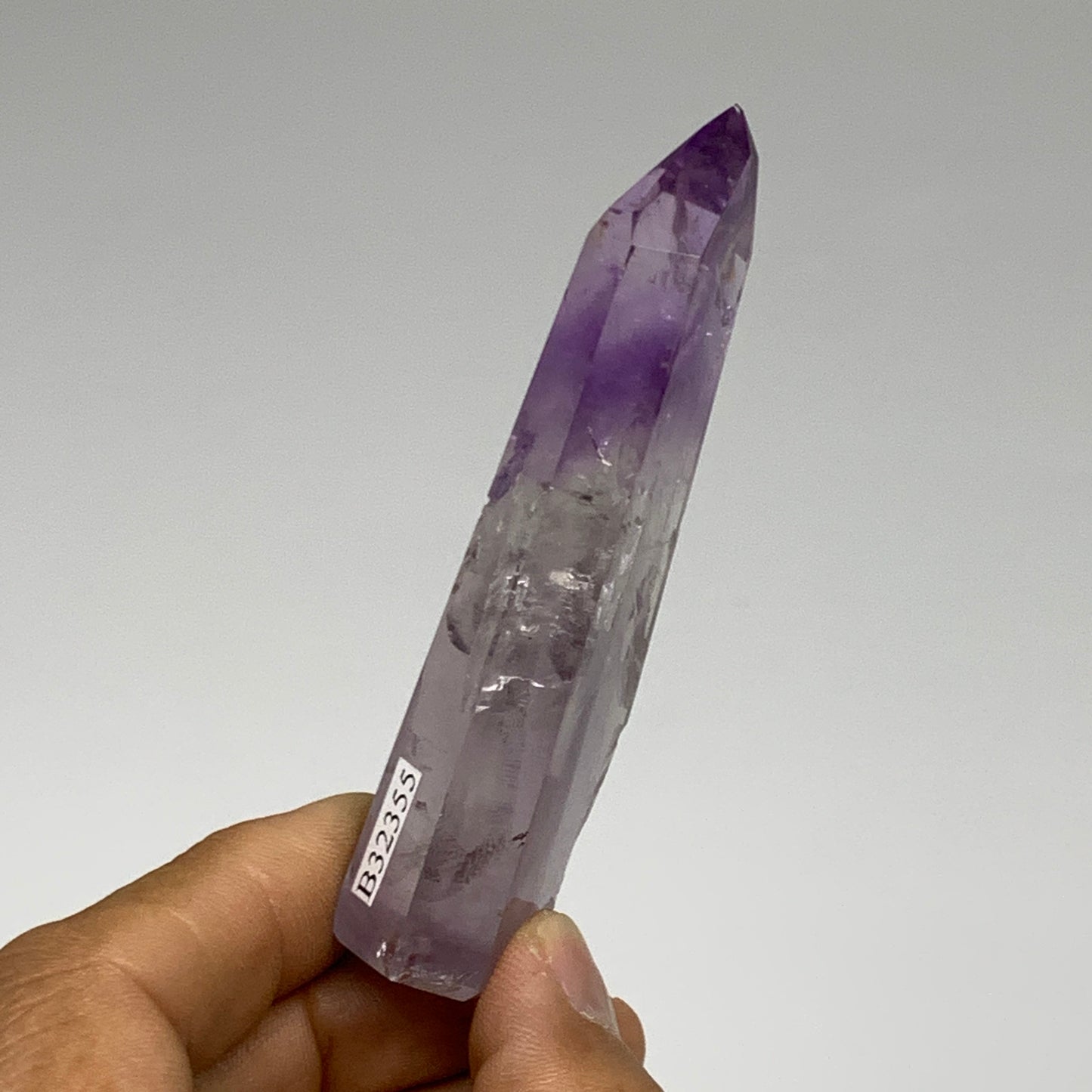 62.7g, 3.2"x1.2"x0.6", Natural Amethyst Tower Point Obelisk @Brazil, B32355