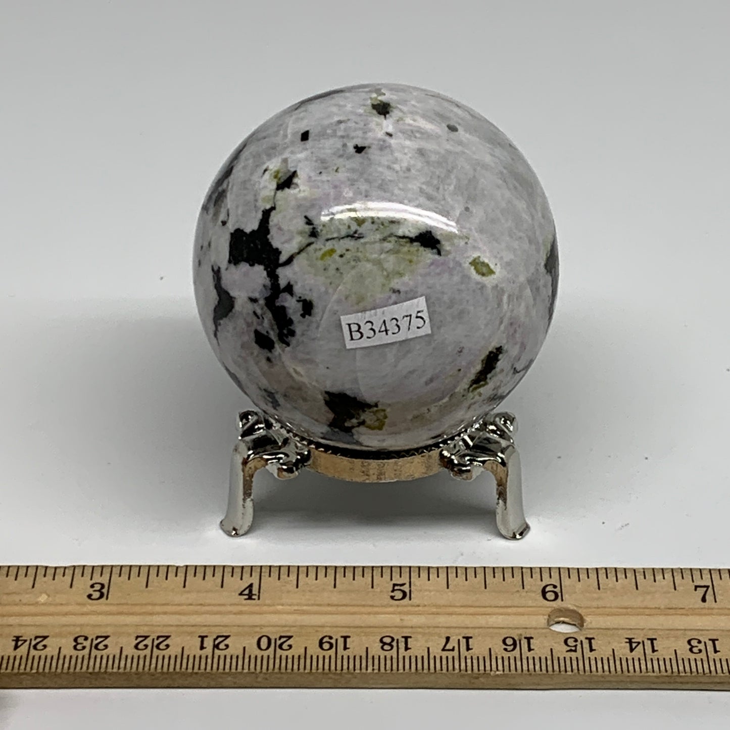 342.3g, 2.4"(61mm), Natural Rainbow Moonstone Sphere Ball Gemstone, B34375