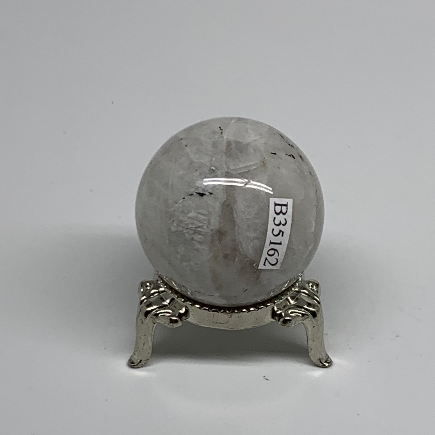 72.7g, 1.5"(38mm), Natural Rainbow Moonstone Sphere Ball Gemstone, B35162