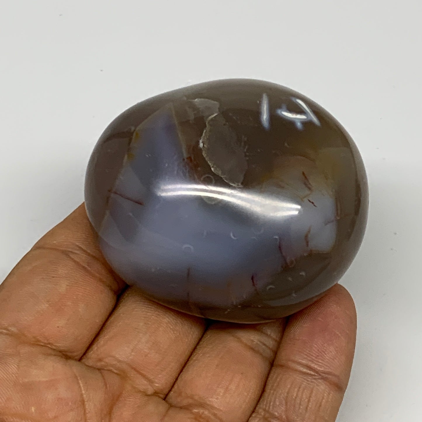 122.1g, 2.2"x1.9"x1.3" Orca Agate Palm-Stone Reiki Energy Crystal Reiki, B28639