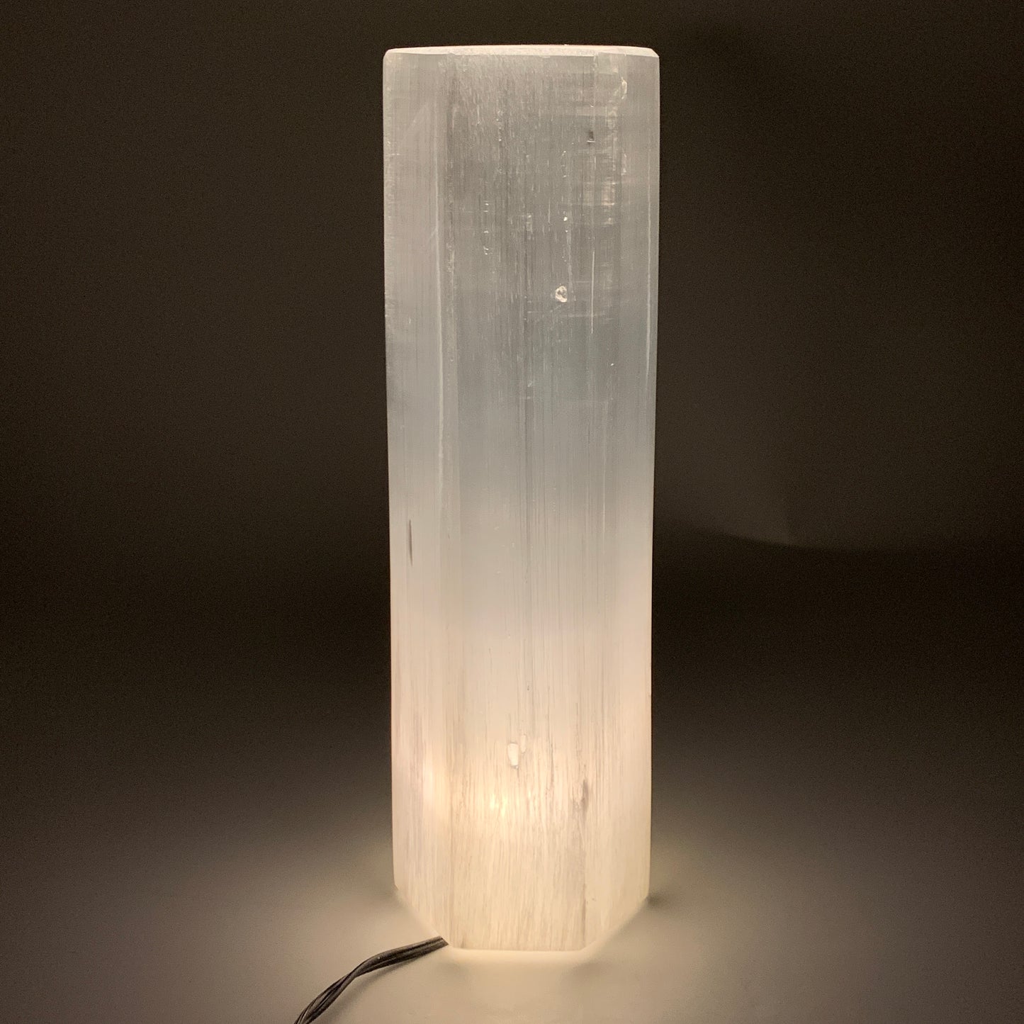 7.1 lbs. 11.25"x3", Hexagon Selenite (Satin Spar) Lamp, w/6ft Chord, B35827