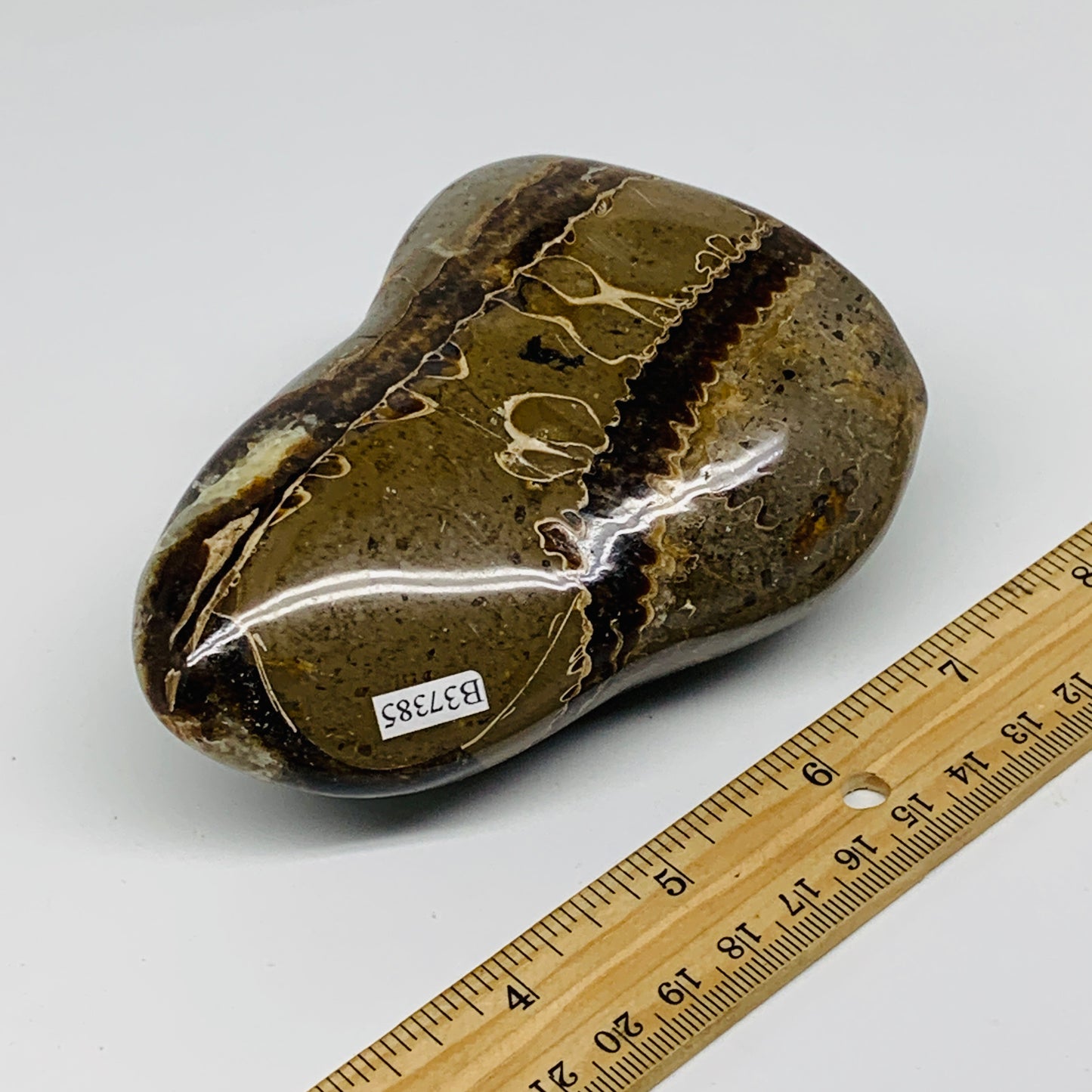 1.21 lbs, 4.1"x3.1"x2", Septarian Nodules Freeform Polished Crystal, B37385