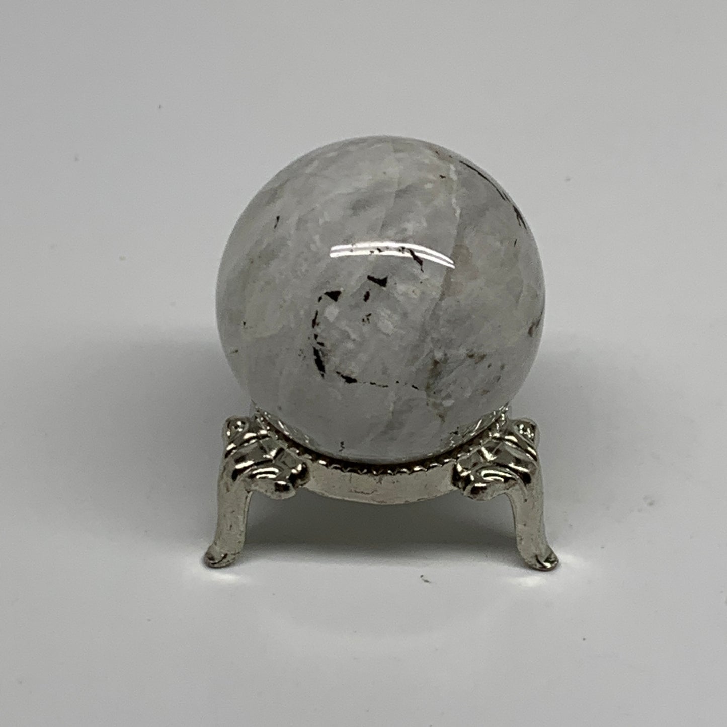 72.7g, 1.5"(38mm), Natural Rainbow Moonstone Sphere Ball Gemstone, B35162