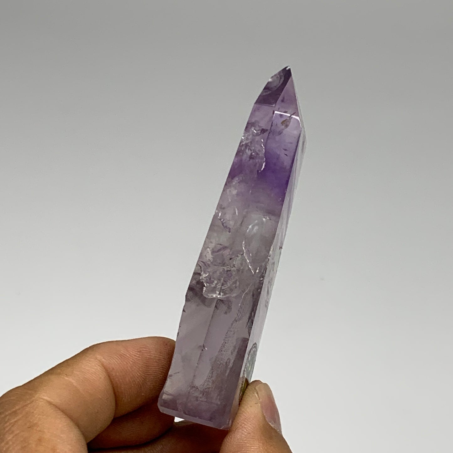 62.7g, 3.2"x1.2"x0.6", Natural Amethyst Tower Point Obelisk @Brazil, B32355