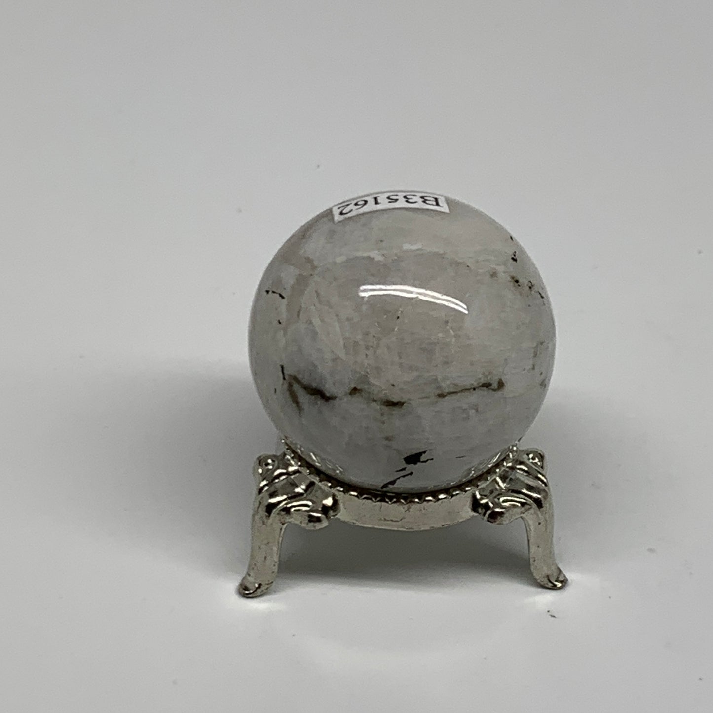 72.7g, 1.5"(38mm), Natural Rainbow Moonstone Sphere Ball Gemstone, B35162