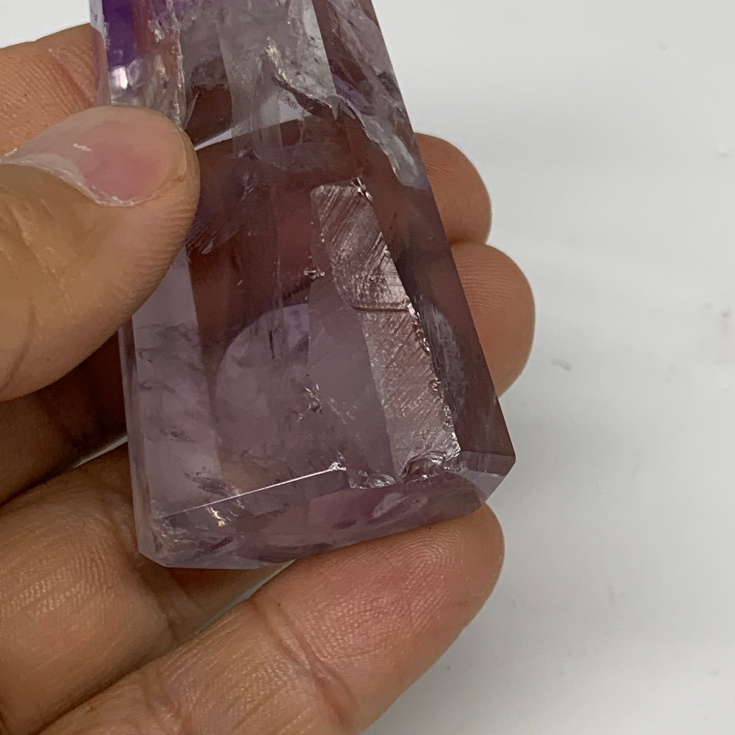 62.7g, 3.2"x1.2"x0.6", Natural Amethyst Tower Point Obelisk @Brazil, B32355