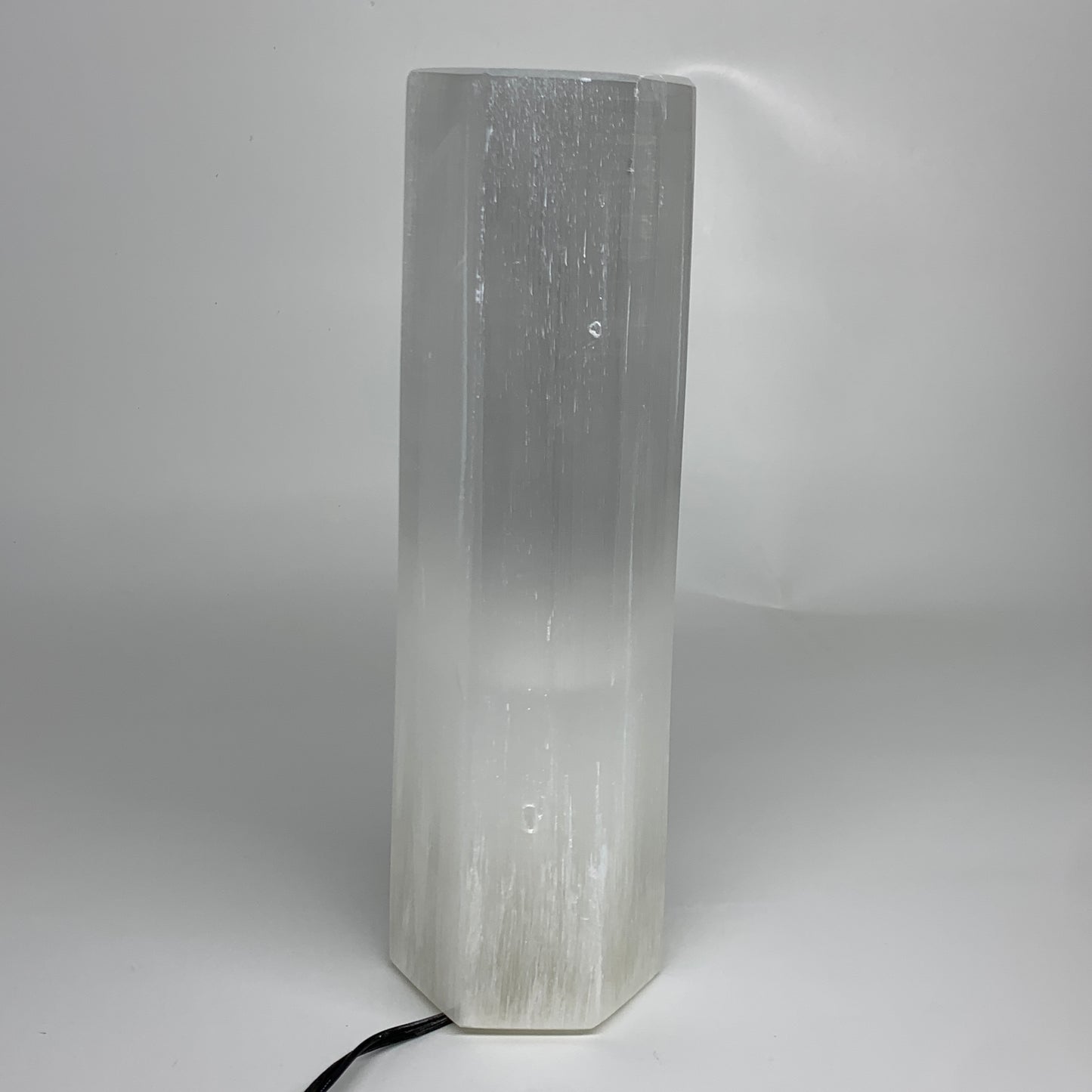 7.1 lbs. 11.25"x3", Hexagon Selenite (Satin Spar) Lamp, w/6ft Chord, B35827