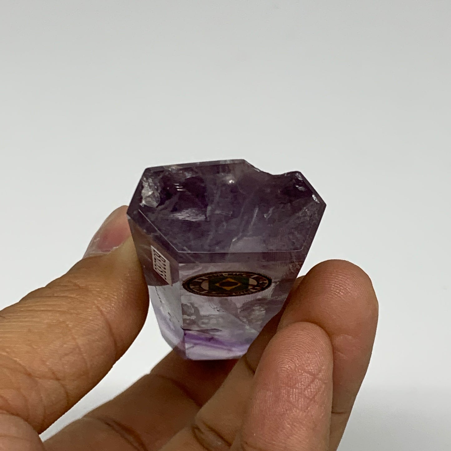 62.7g, 3.2"x1.2"x0.6", Natural Amethyst Tower Point Obelisk @Brazil, B32355