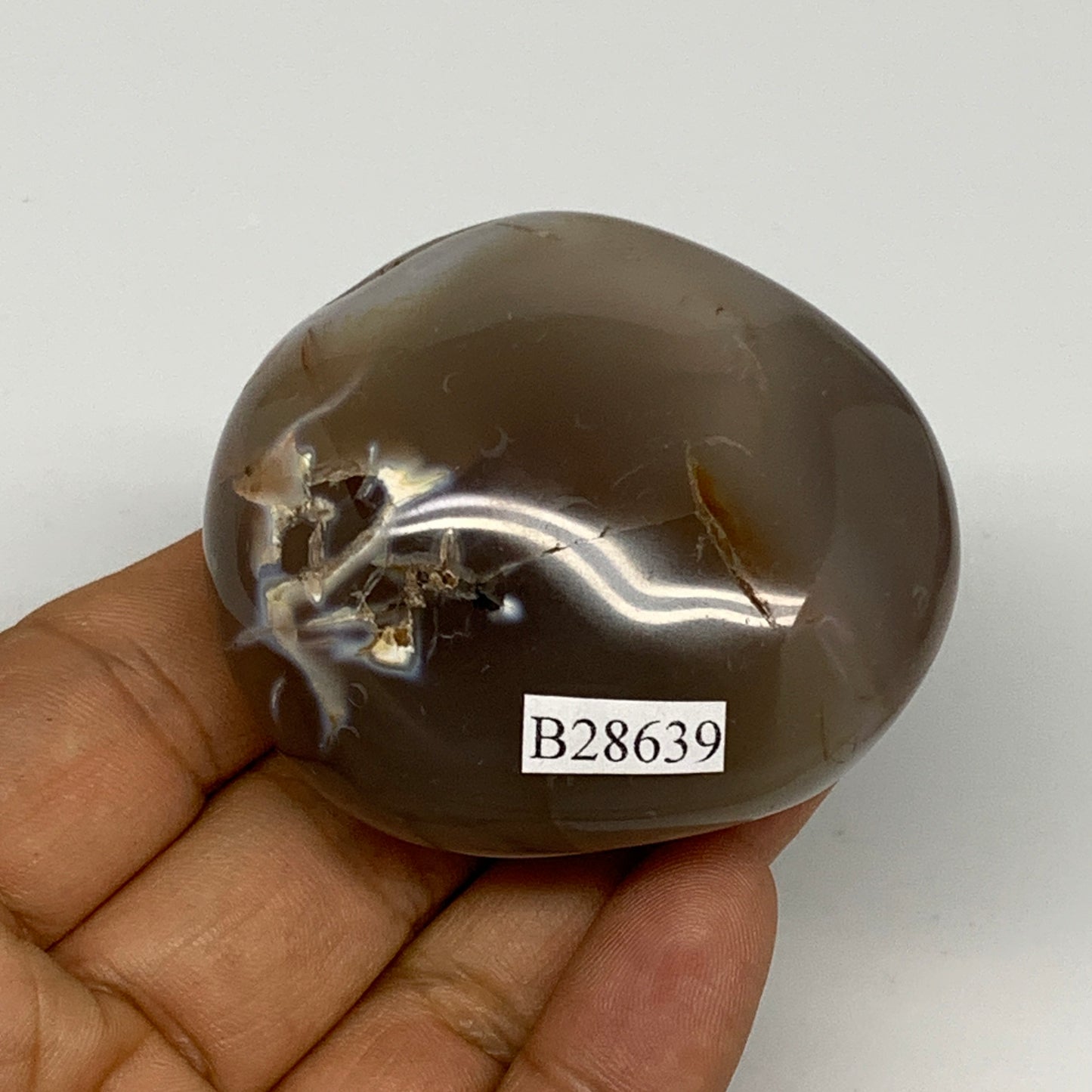 122.1g, 2.2"x1.9"x1.3" Orca Agate Palm-Stone Reiki Energy Crystal Reiki, B28639