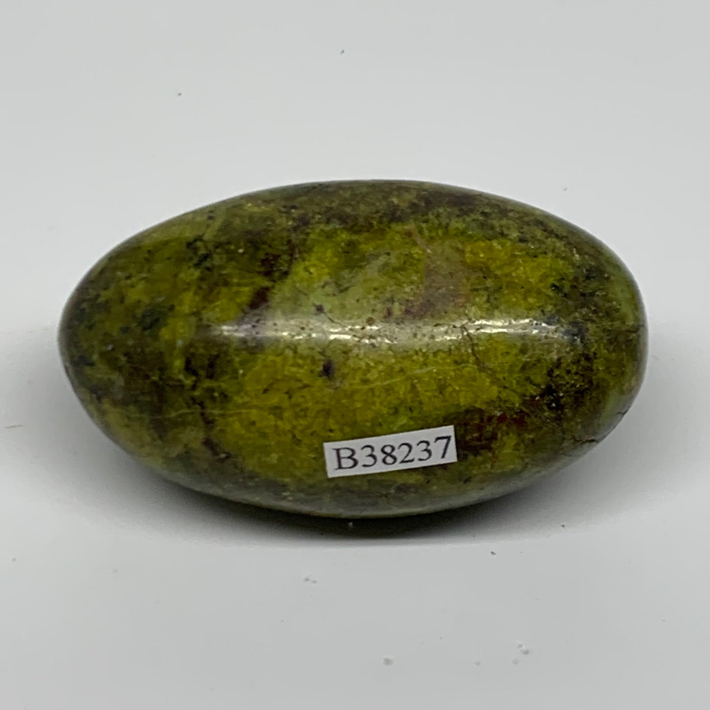 97.7g, 2.6"x1.5"x1.3", Green Opal Crystal PalmStone Polished Reiki, B38237