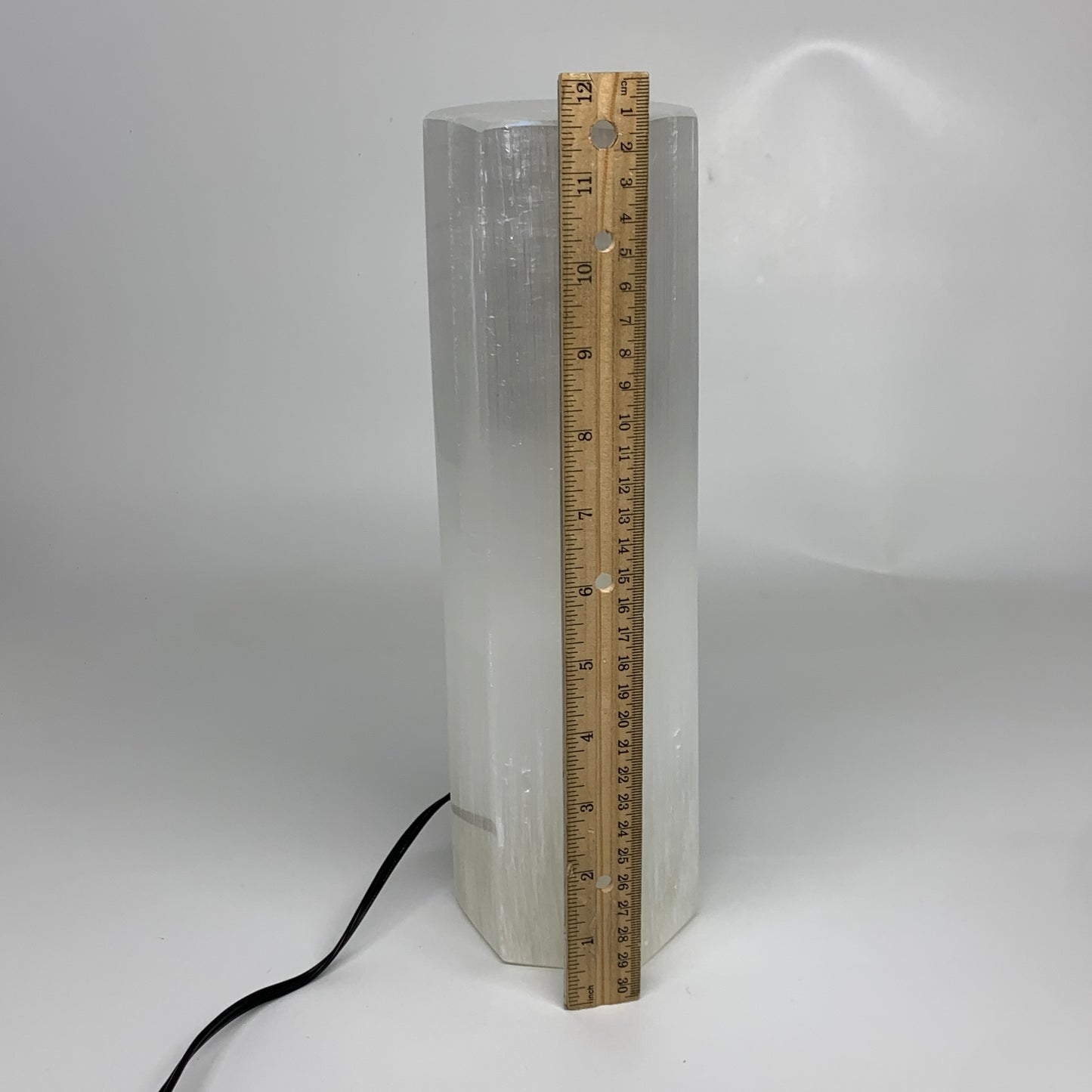 7.1 lbs. 11.25"x3", Hexagon Selenite (Satin Spar) Lamp, w/6ft Chord, B35827