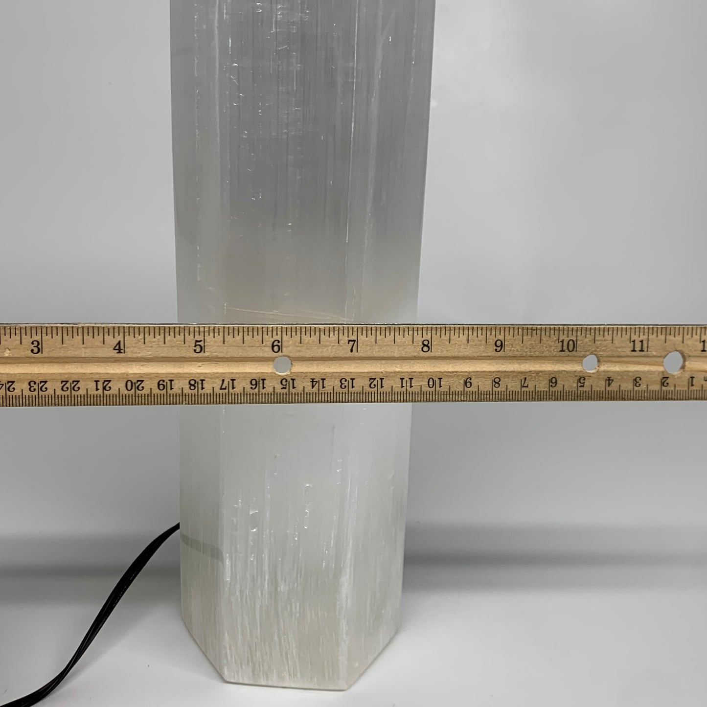 7.1 lbs. 11.25"x3", Hexagon Selenite (Satin Spar) Lamp, w/6ft Chord, B35827