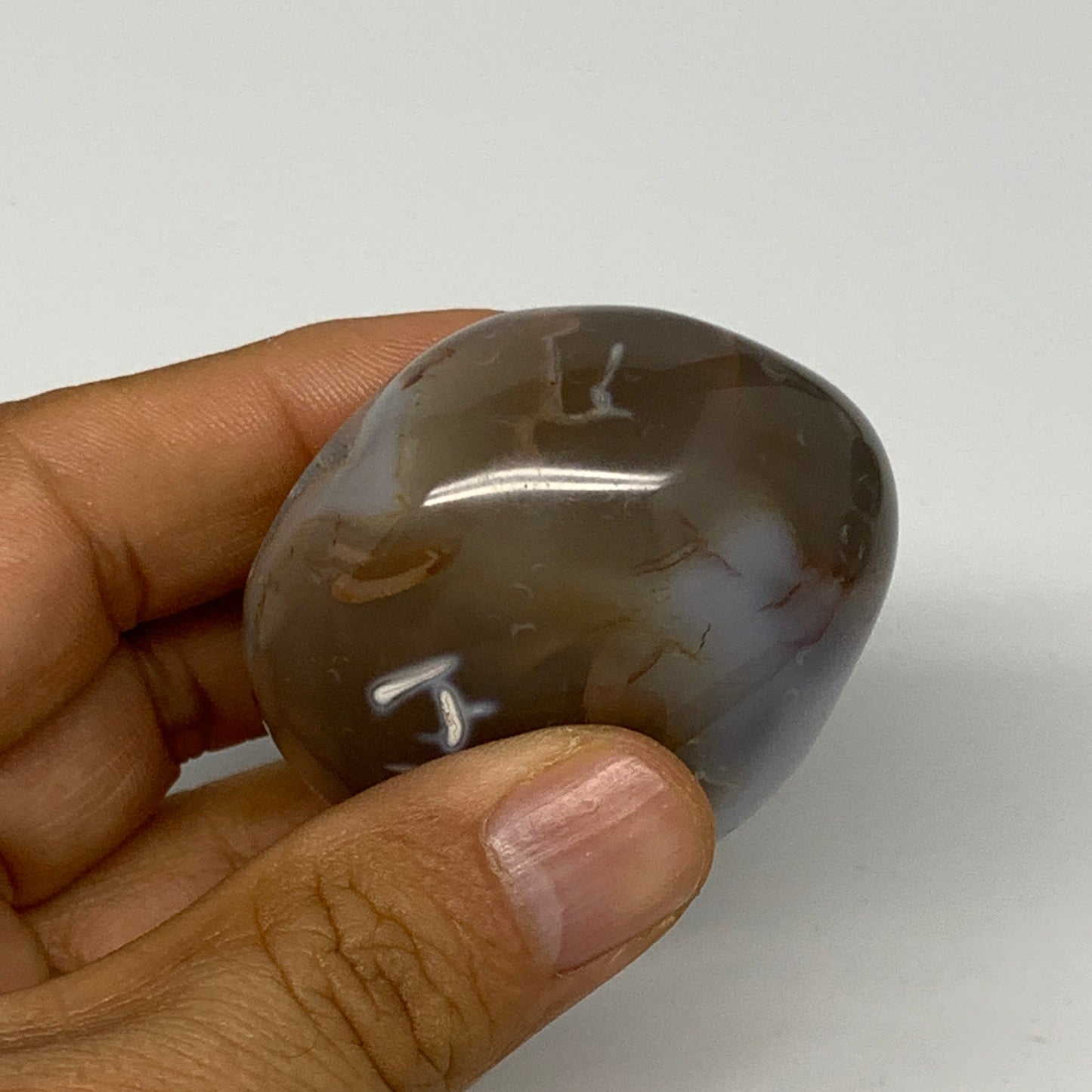 122.1g, 2.2"x1.9"x1.3" Orca Agate Palm-Stone Reiki Energy Crystal Reiki, B28639