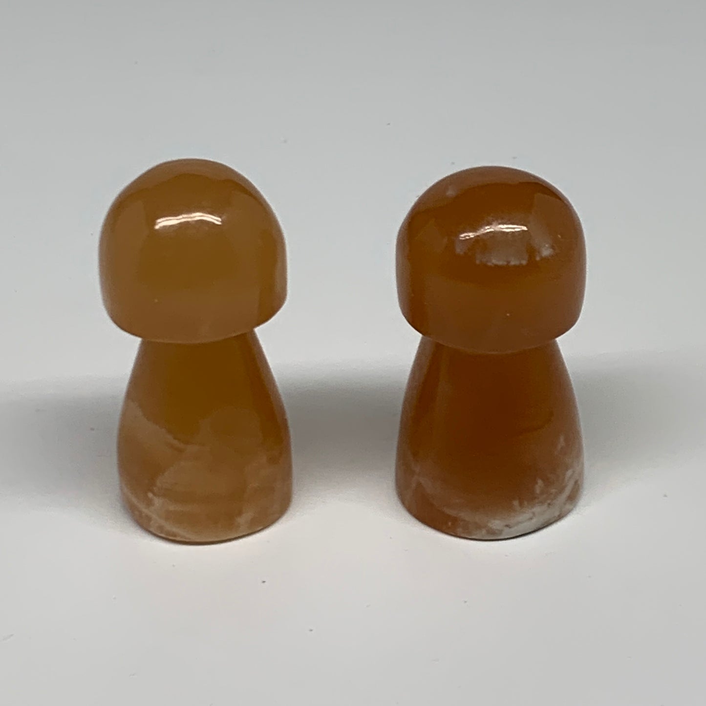 149.9g, 2.2"-2.3", 2pcs, Natural Honey Calcite Mushroom Gemstone @Pakistan, B317