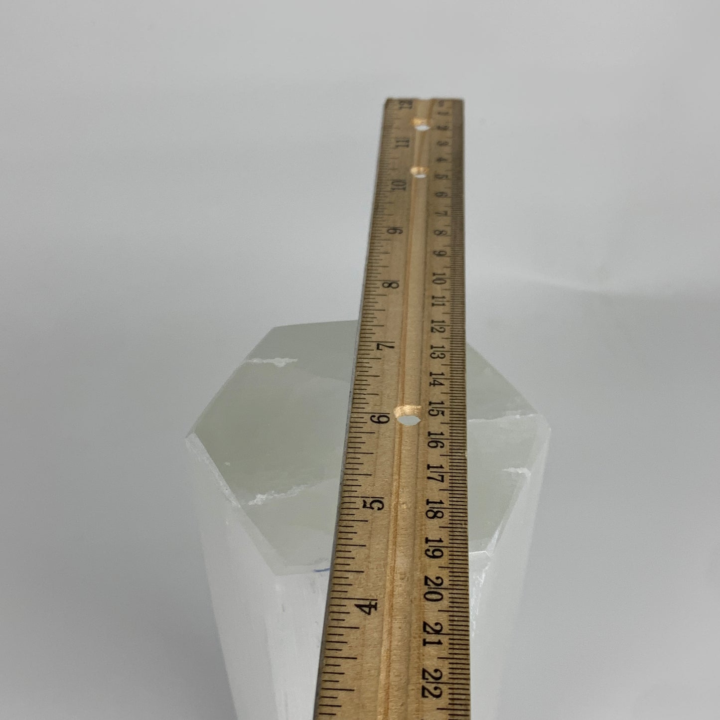 7.1 lbs. 11.25"x3", Hexagon Selenite (Satin Spar) Lamp, w/6ft Chord, B35827
