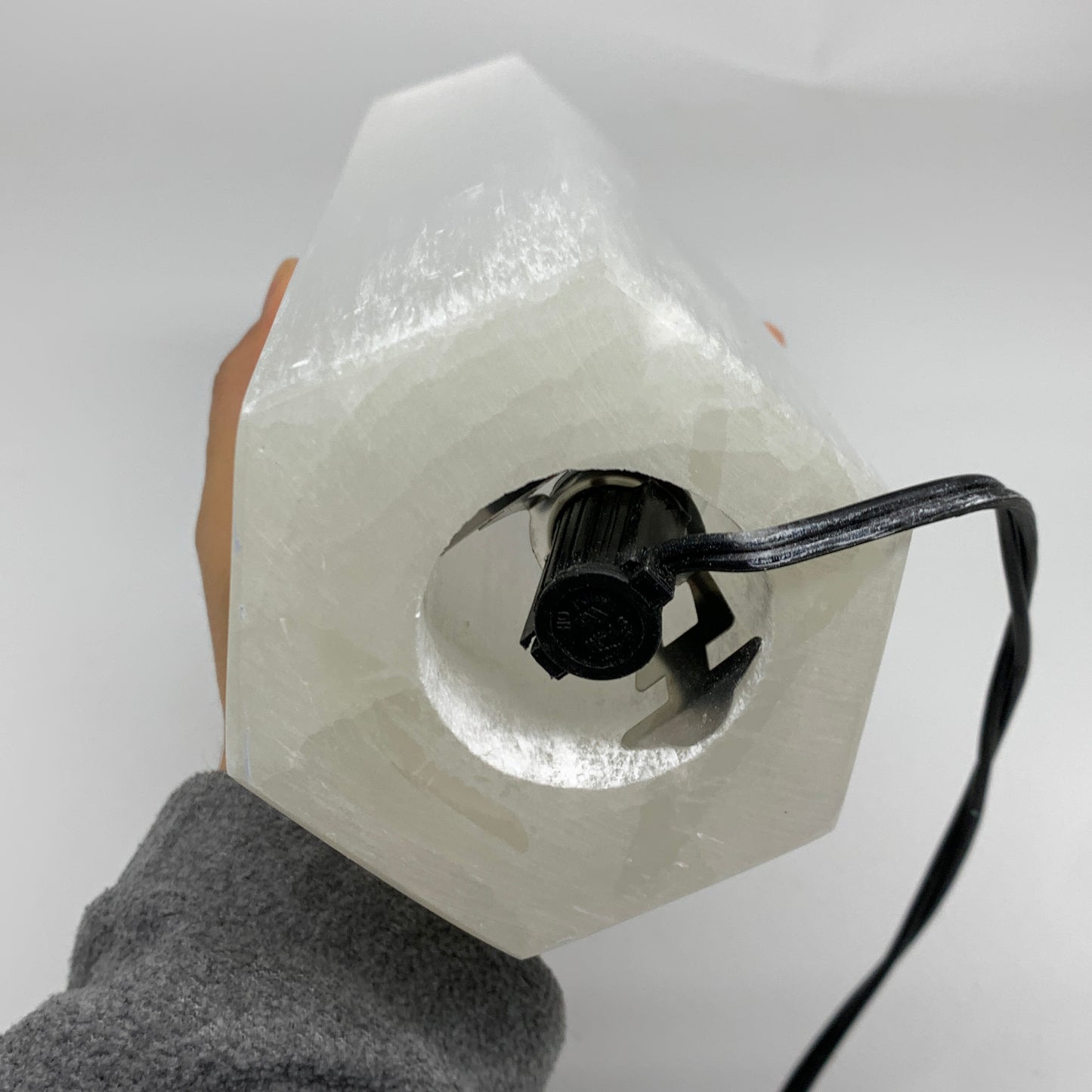 7.1 lbs. 11.25"x3", Hexagon Selenite (Satin Spar) Lamp, w/6ft Chord, B35827