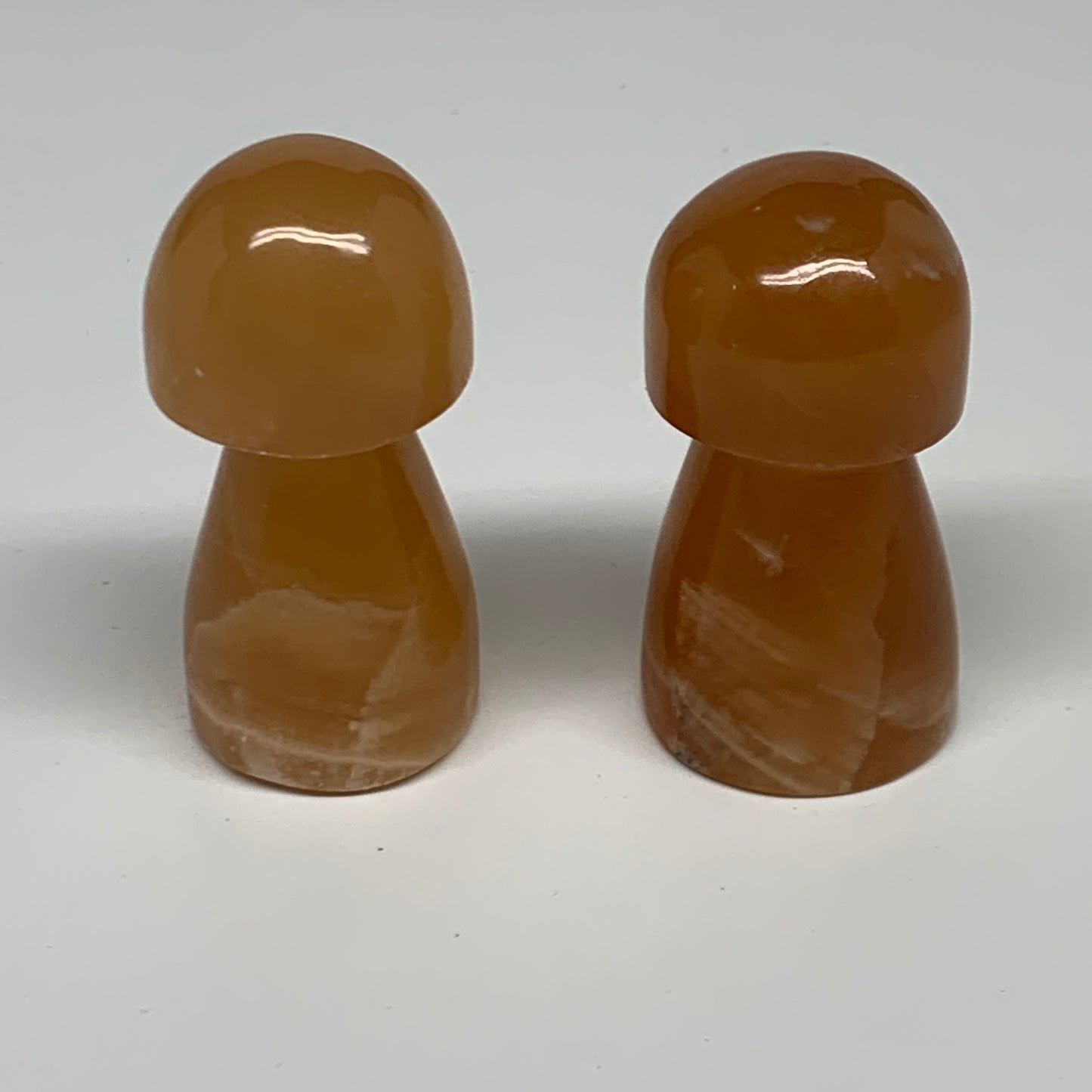 149.9g, 2.2"-2.3", 2pcs, Natural Honey Calcite Mushroom Gemstone @Pakistan, B317