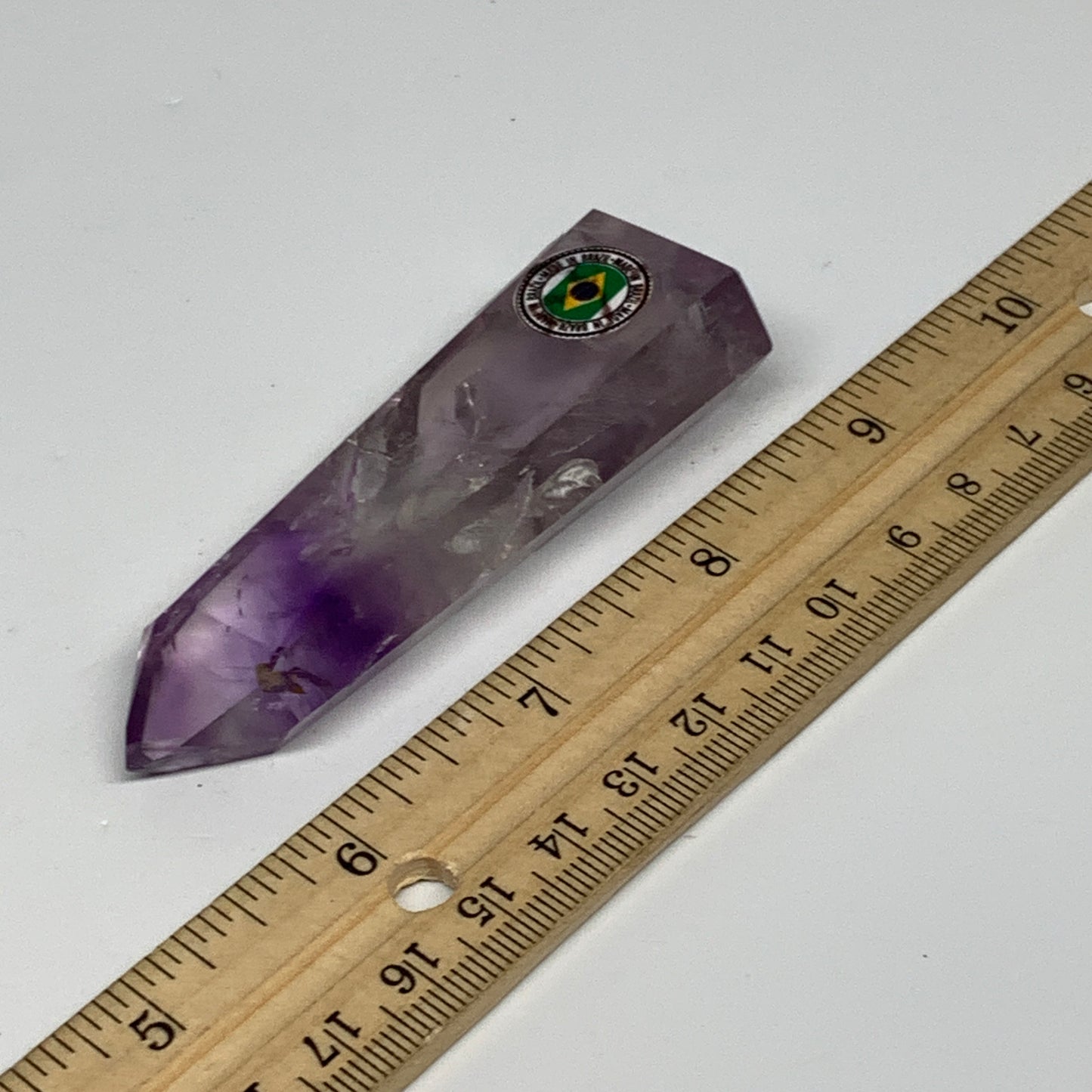 62.7g, 3.2"x1.2"x0.6", Natural Amethyst Tower Point Obelisk @Brazil, B32355