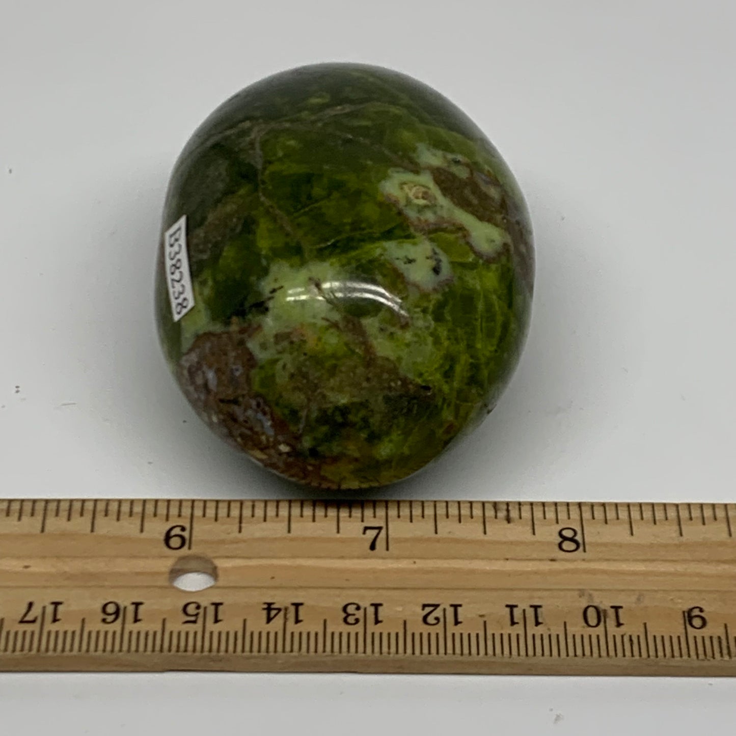 170g, 2.8"x2"x1.6", Green Opal Crystal PalmStone Polished Reiki, B38238